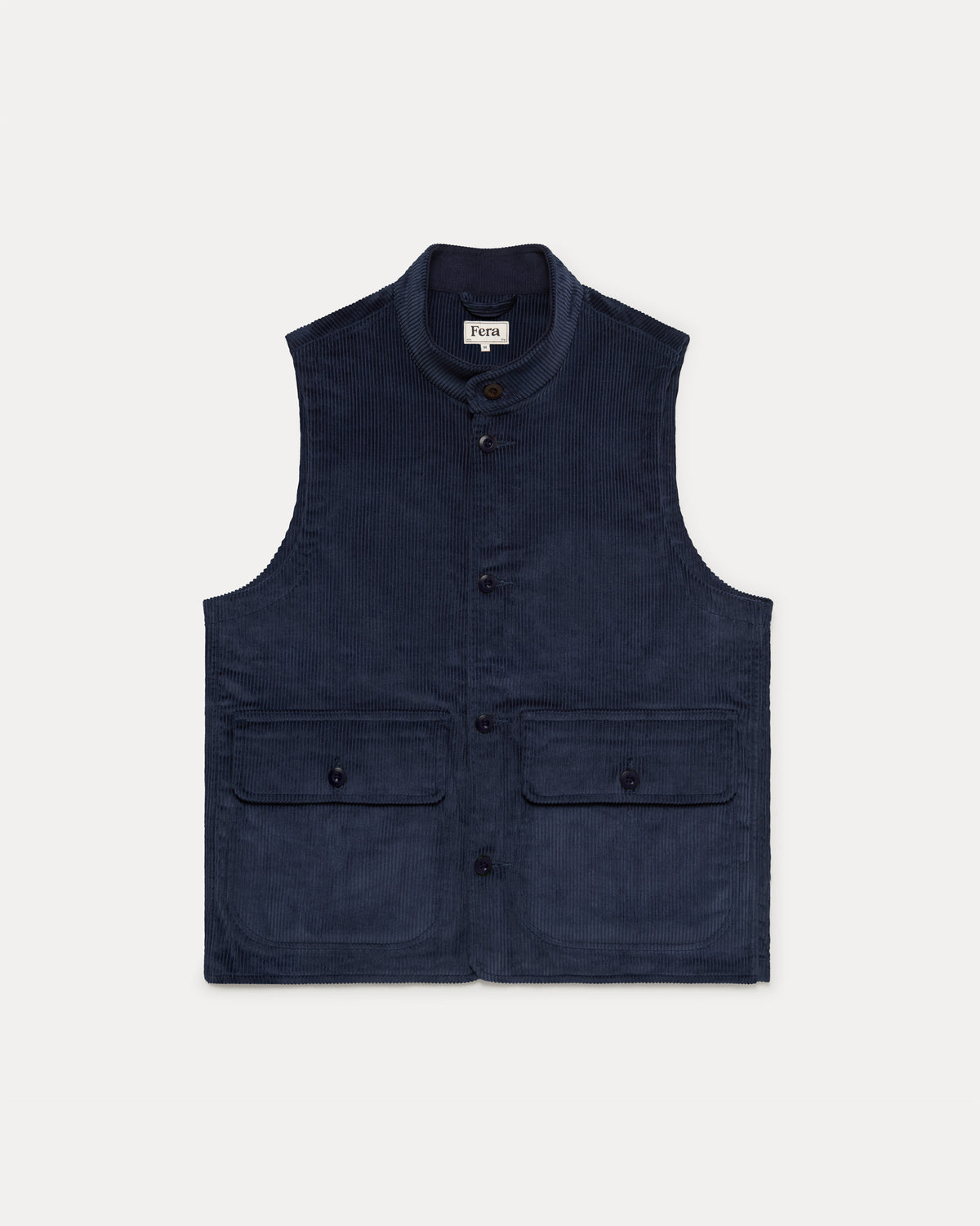 Fera Cord Wandle Vest – Navy | Cotton Corduroy