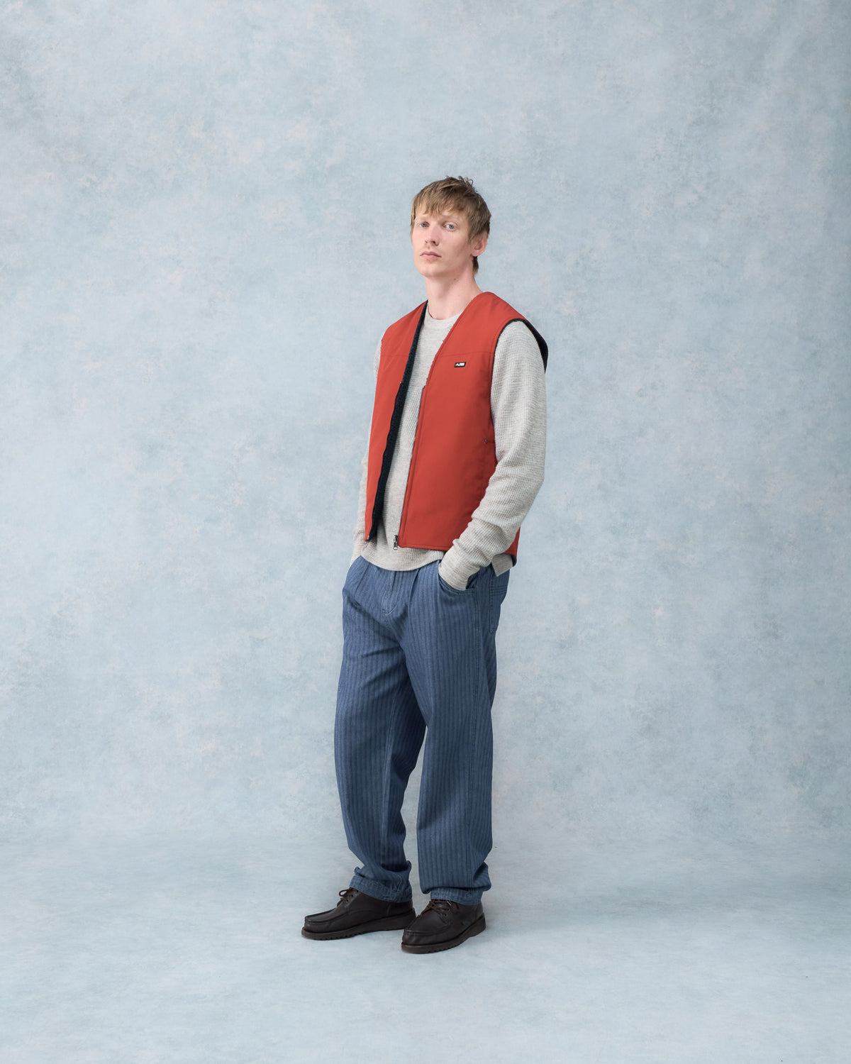 Reversible Sherpa Gilet - Red
