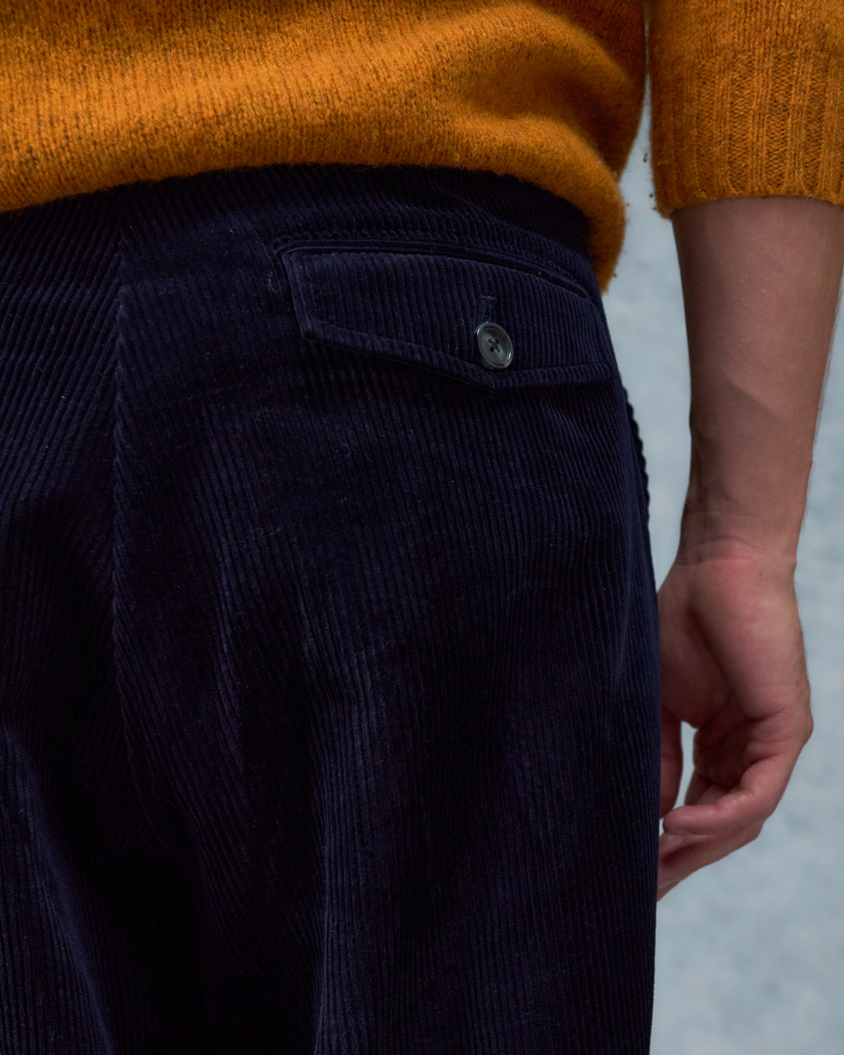 Relaxed Cord Trousers - Navy