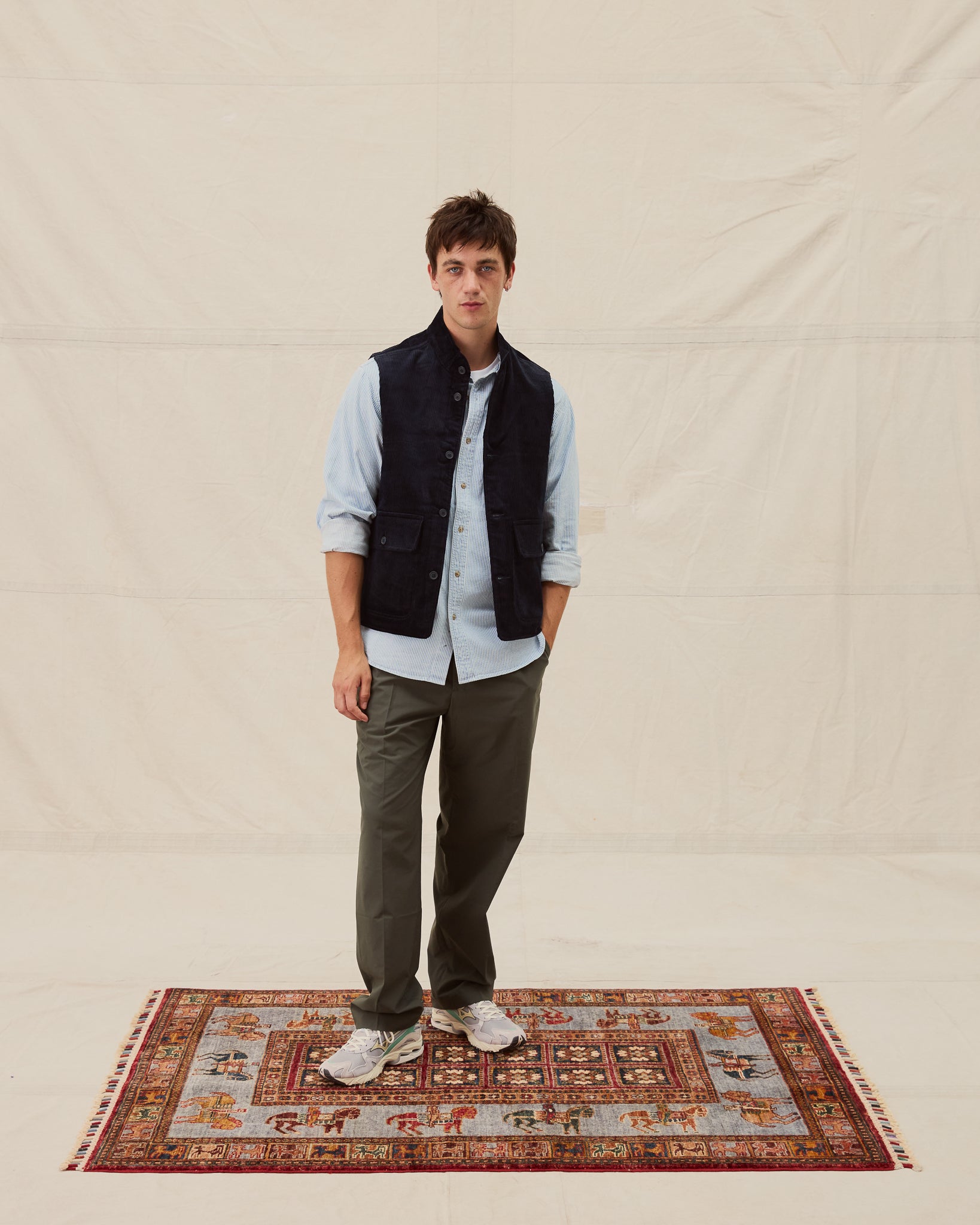 Cord Wandle Vest - Navy