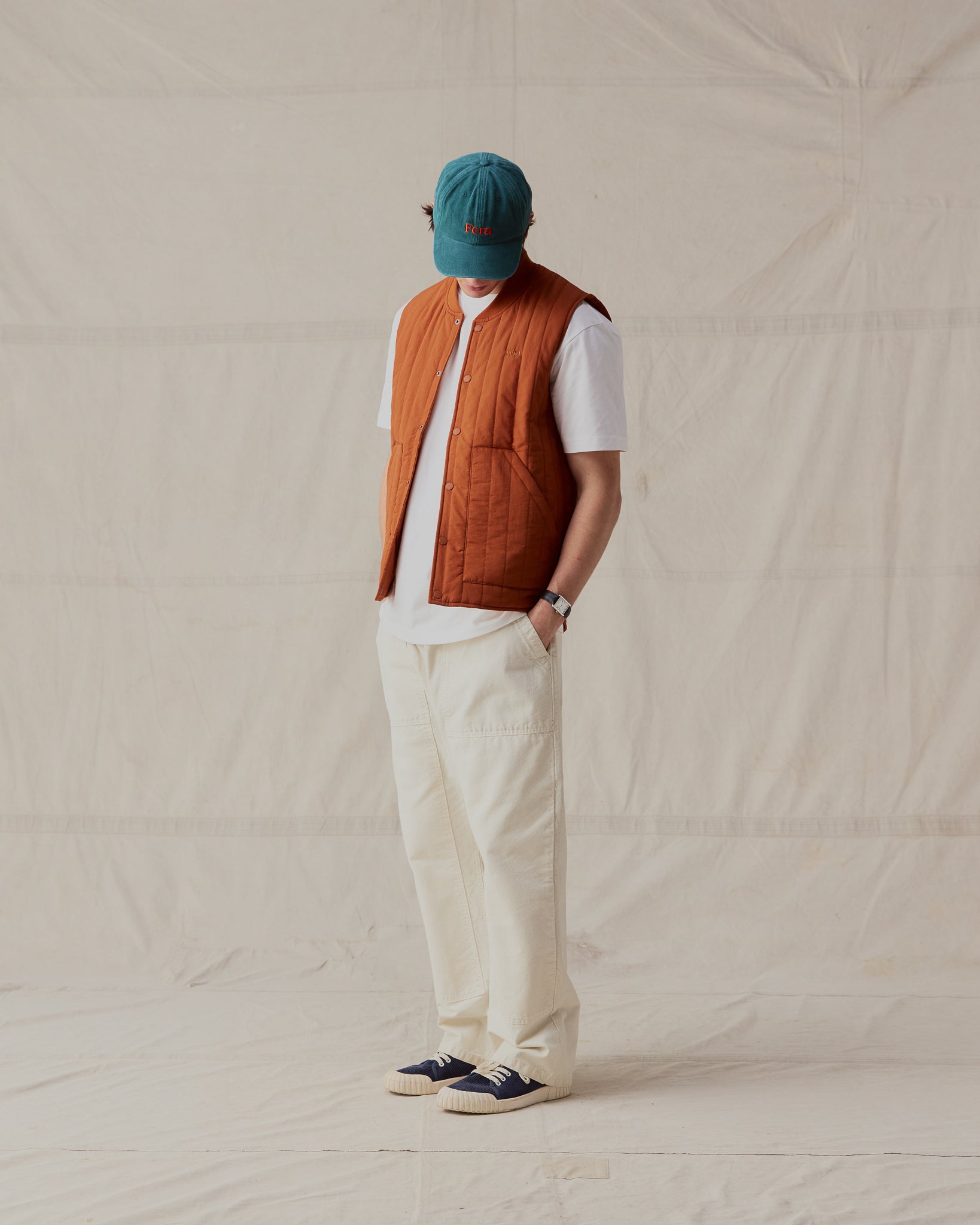 Quilted Gilet - Rust