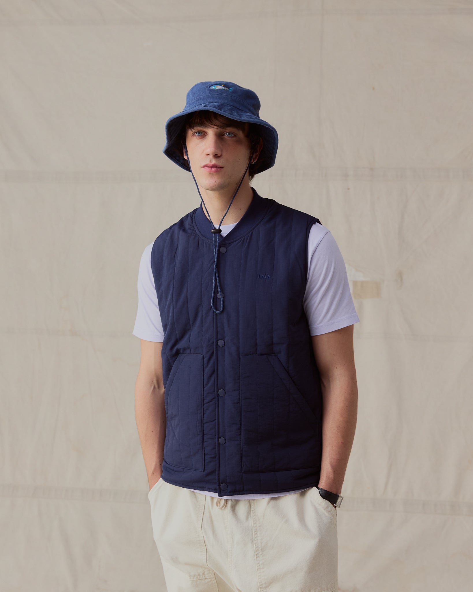 Quilted Gilet - Navy