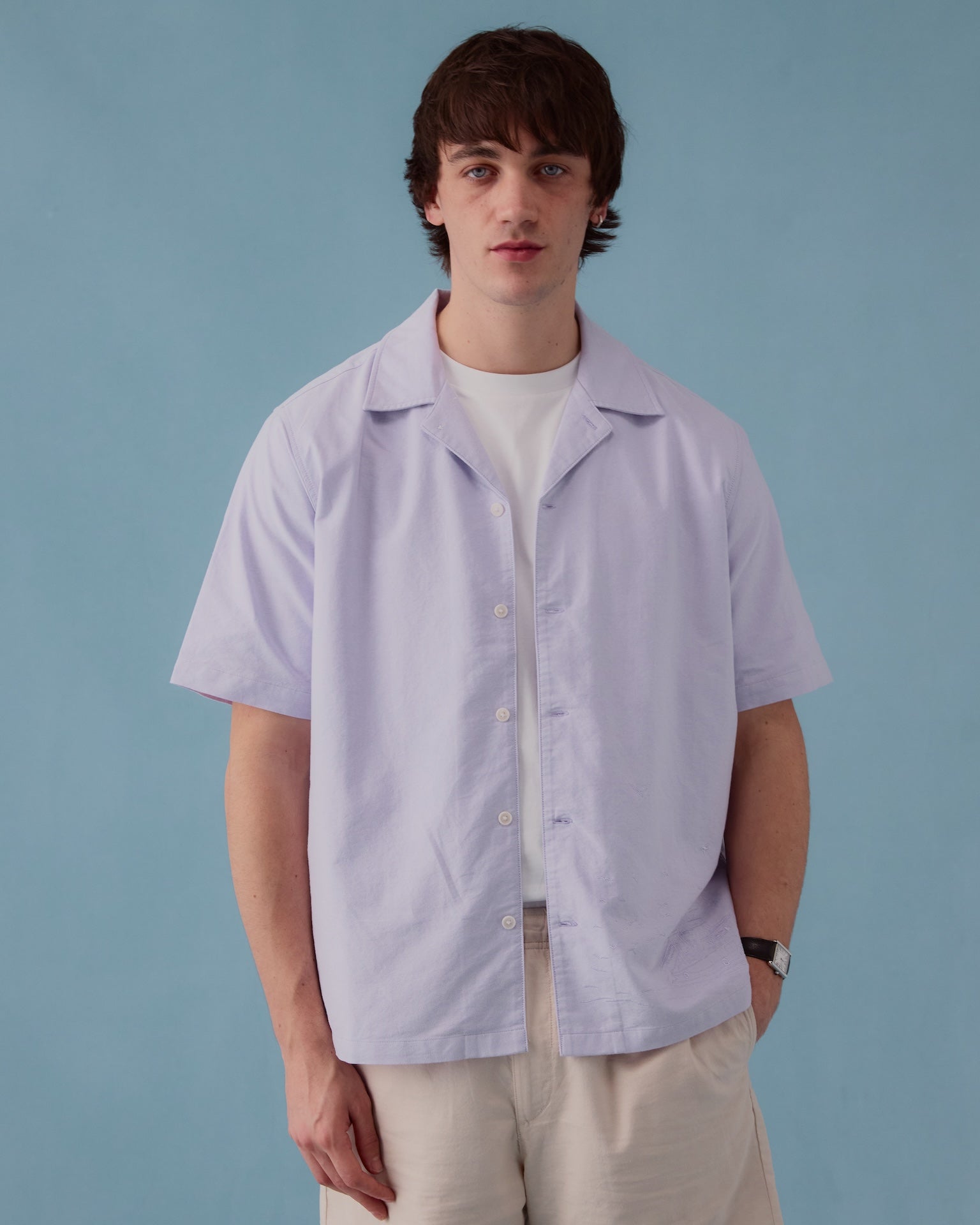 Embroidered Dune Shirt - Purple