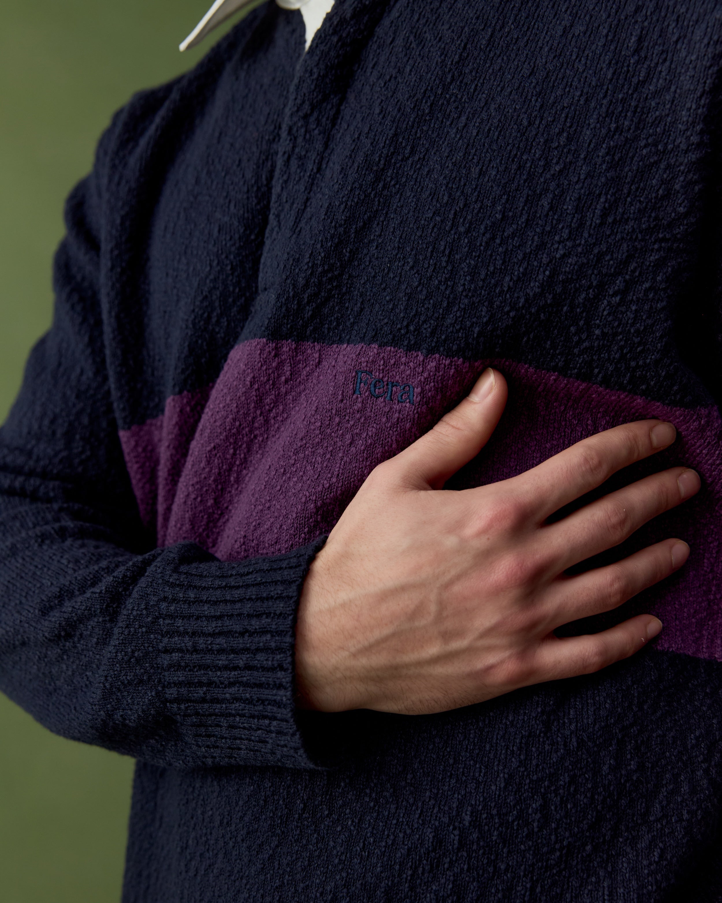 Slub Rugby Shirt - Navy