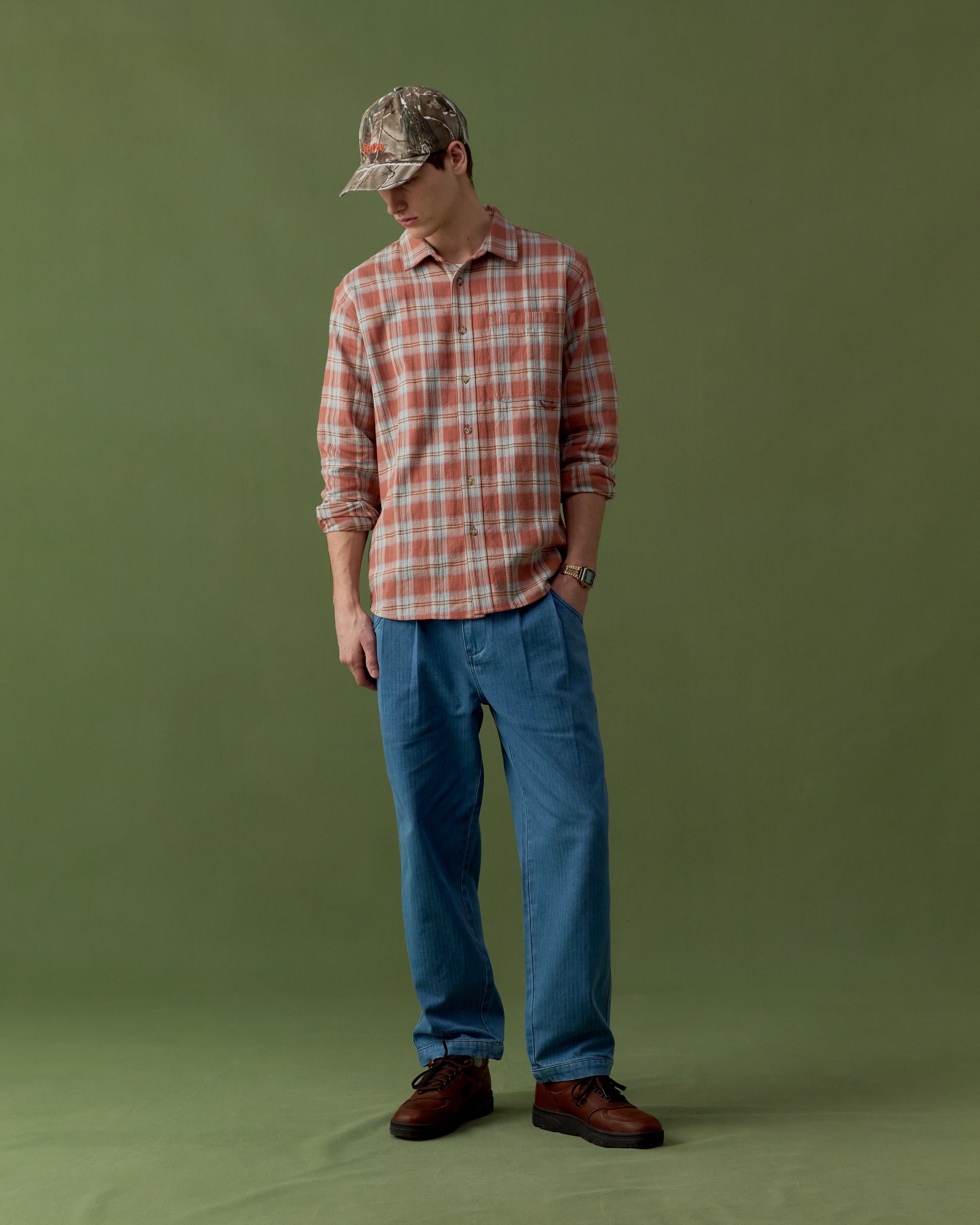 Japanese Flannel Shirt - Dusty Pink