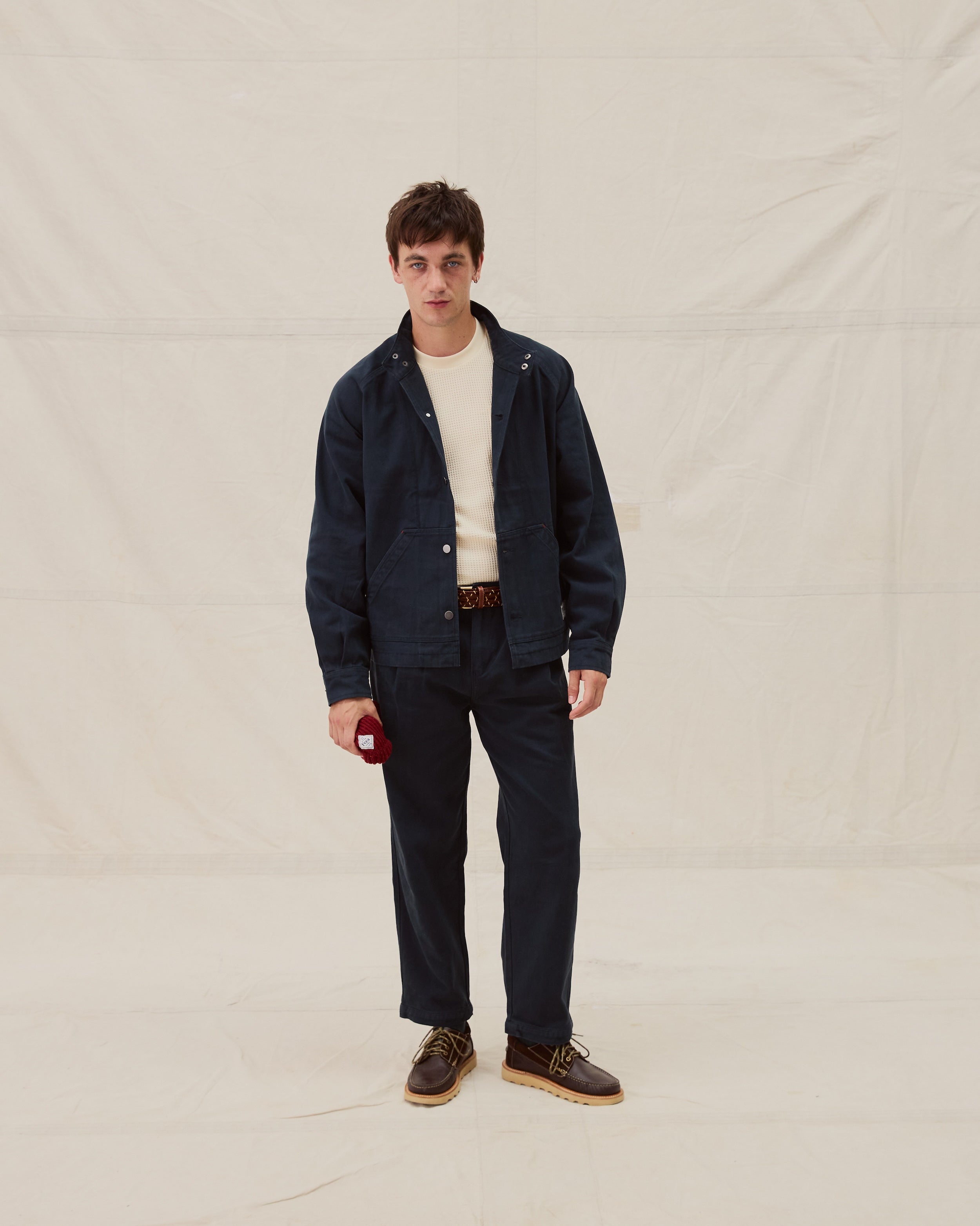 Low Collar Jacket - Navy