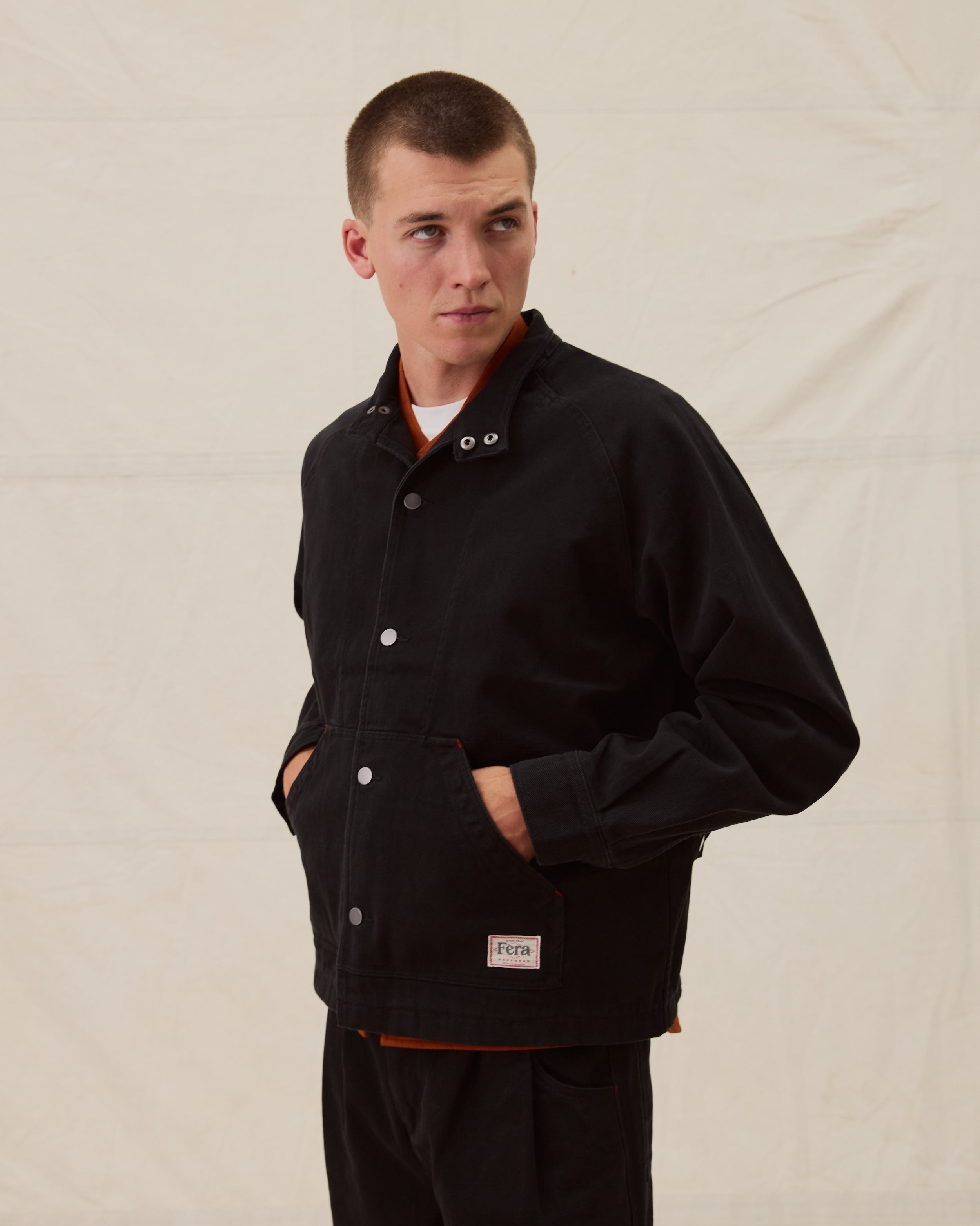 Low Collar Jacket - Black