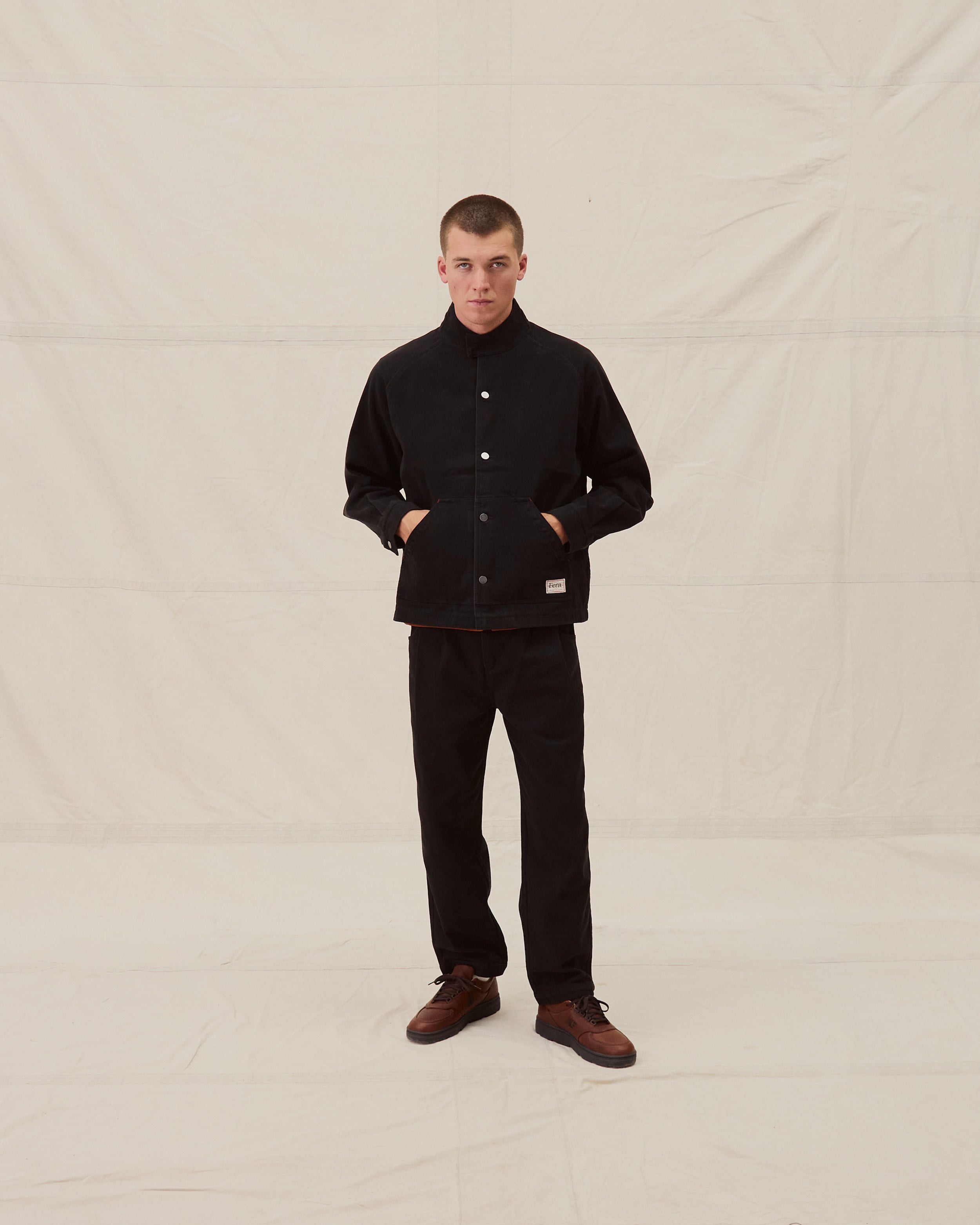 Low Collar Jacket - Black