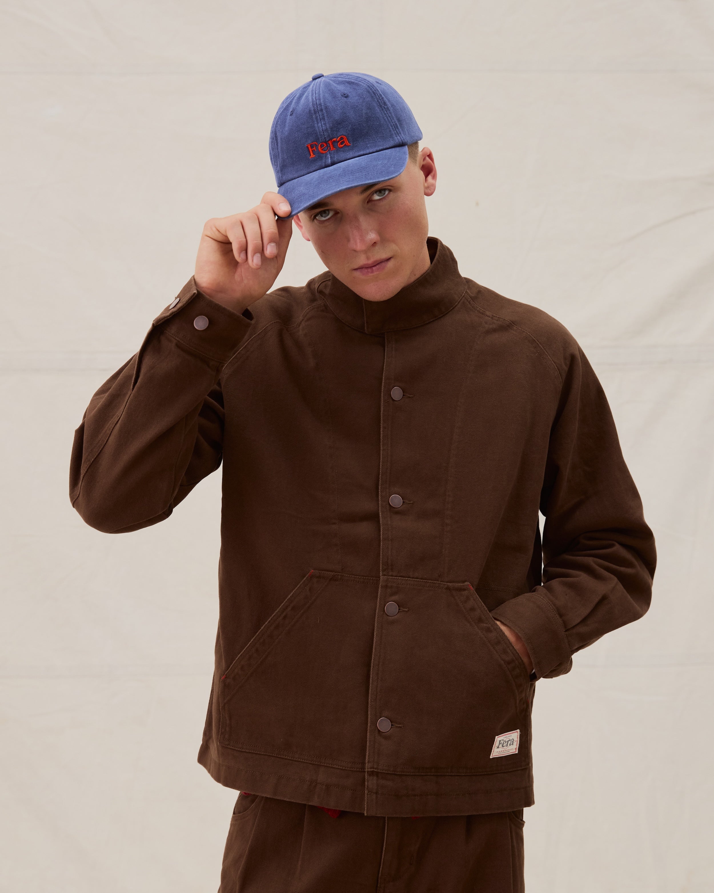 Low Collar Jacket - Brown