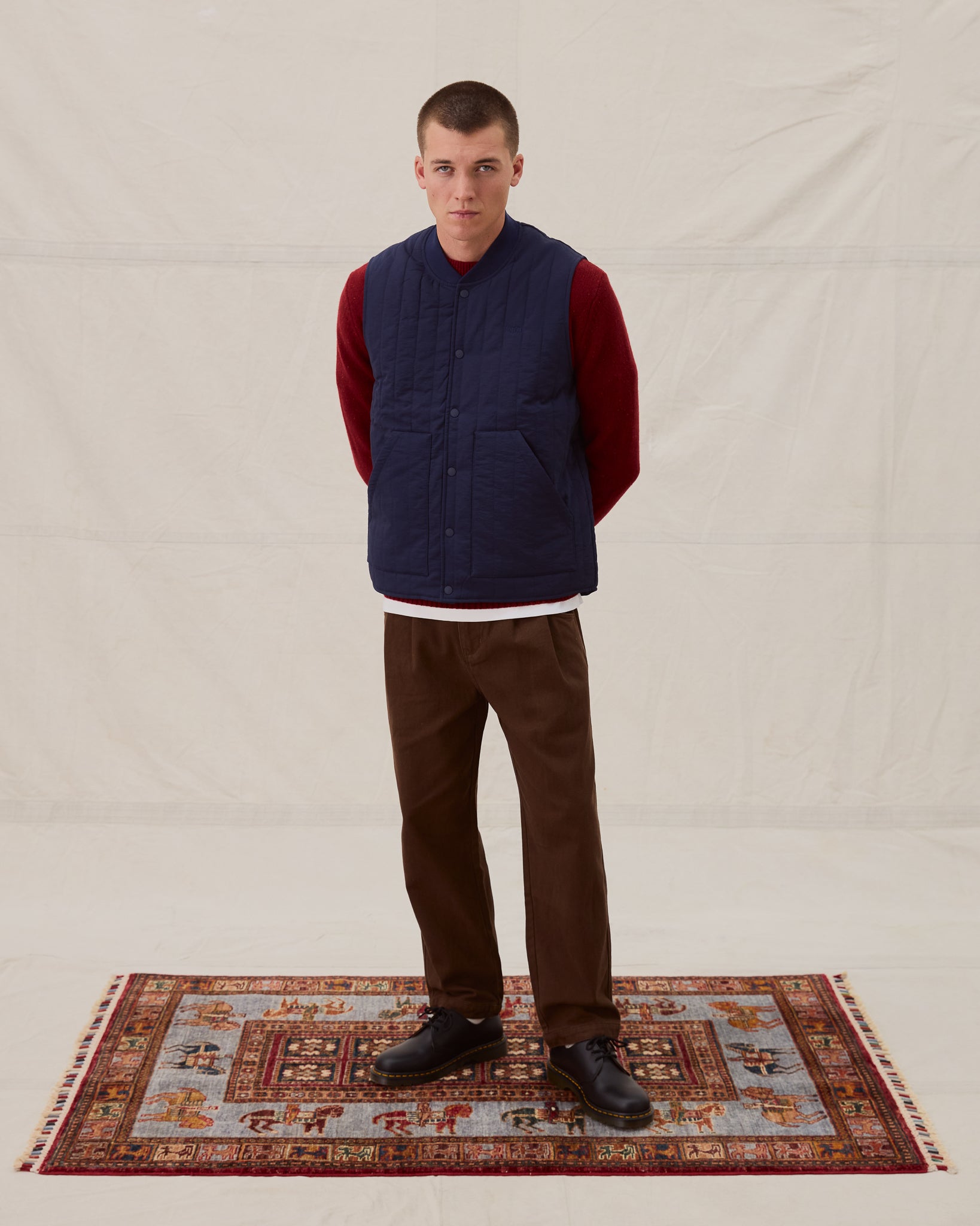 Quilted Gilet - Navy