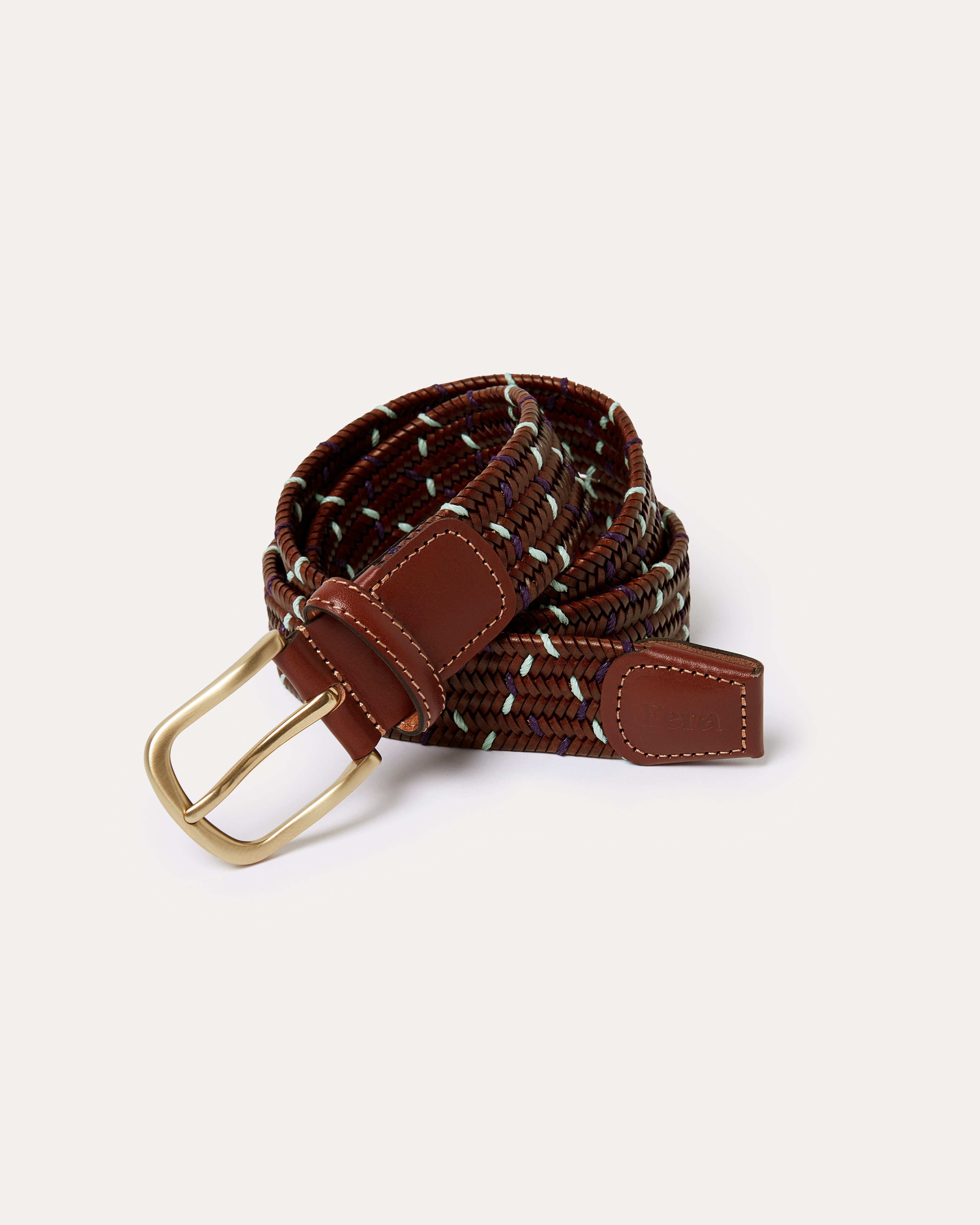 Plaited Belt - Blue & Purple
