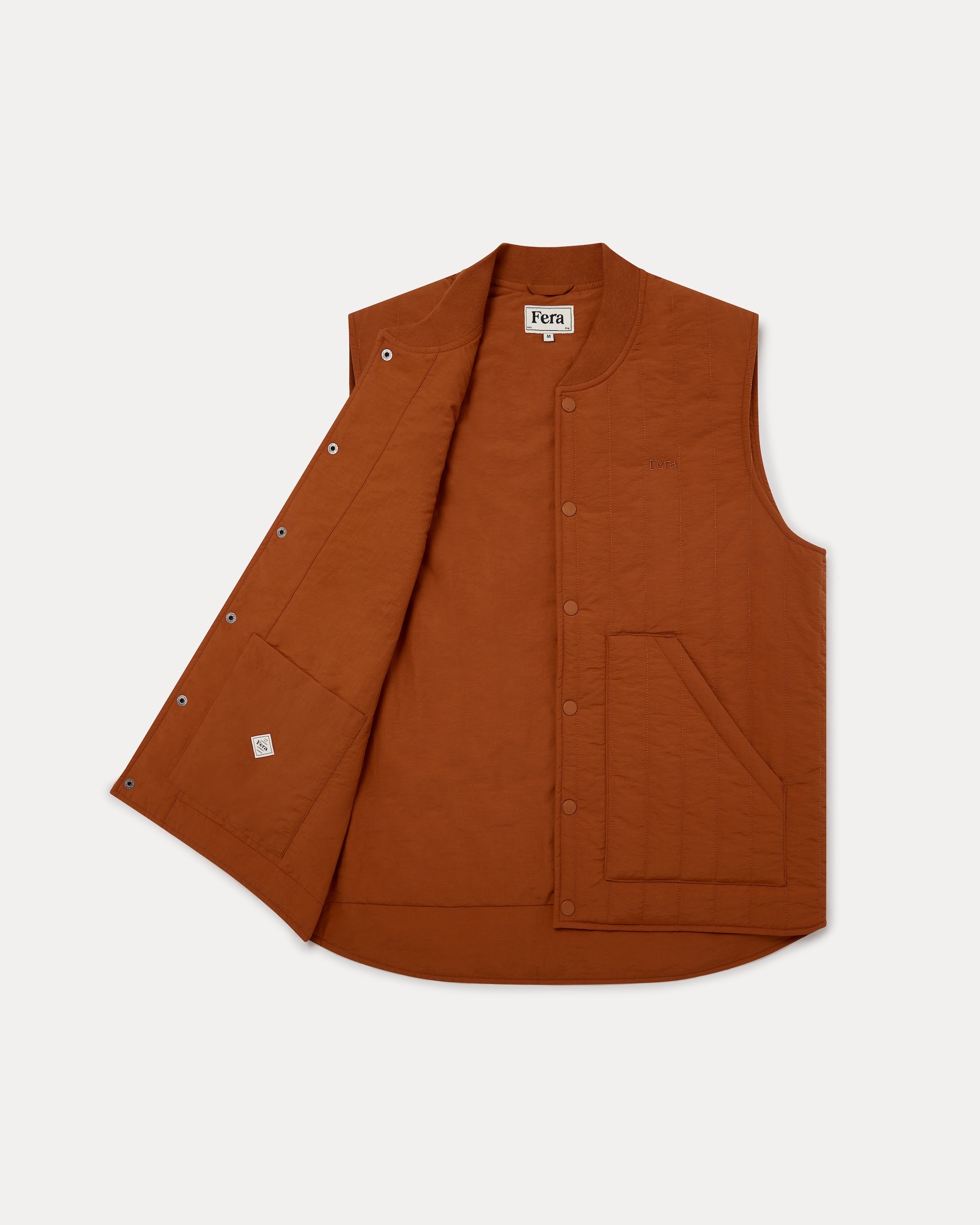 Quilted Gilet - Rust