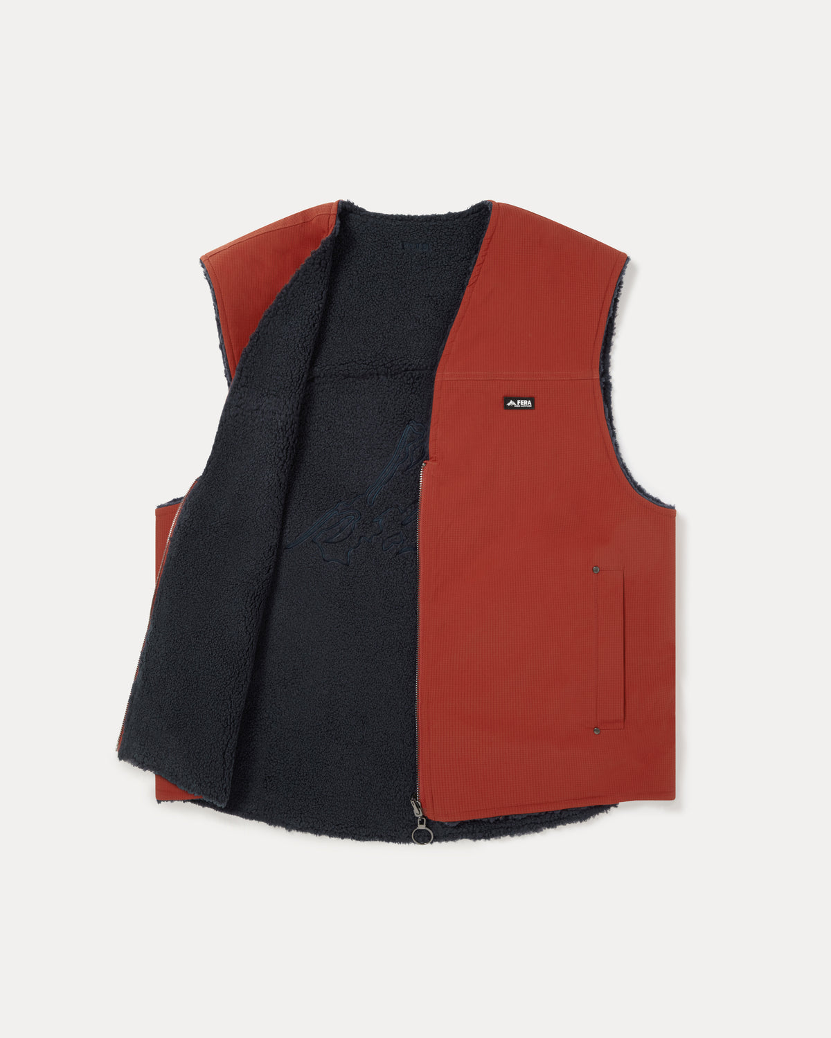 Reversible Sherpa Gilet - Red