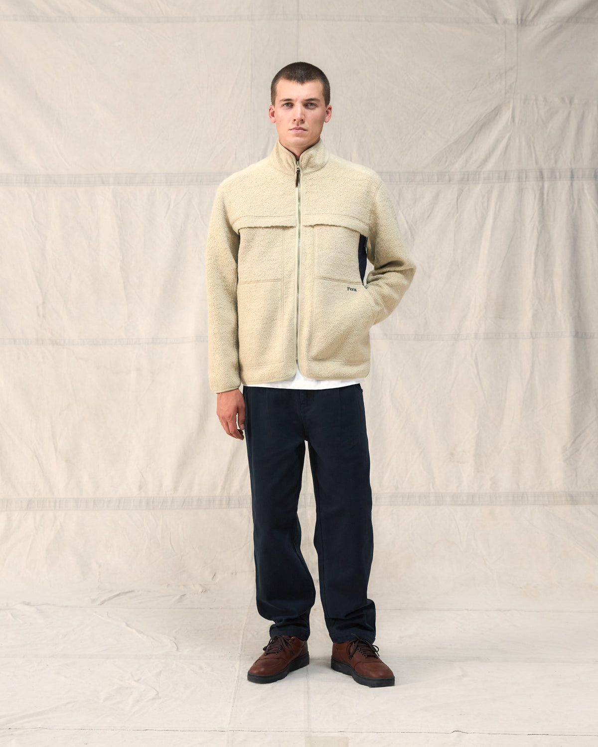 The Fera Uniform Trouser in Navy Cotton