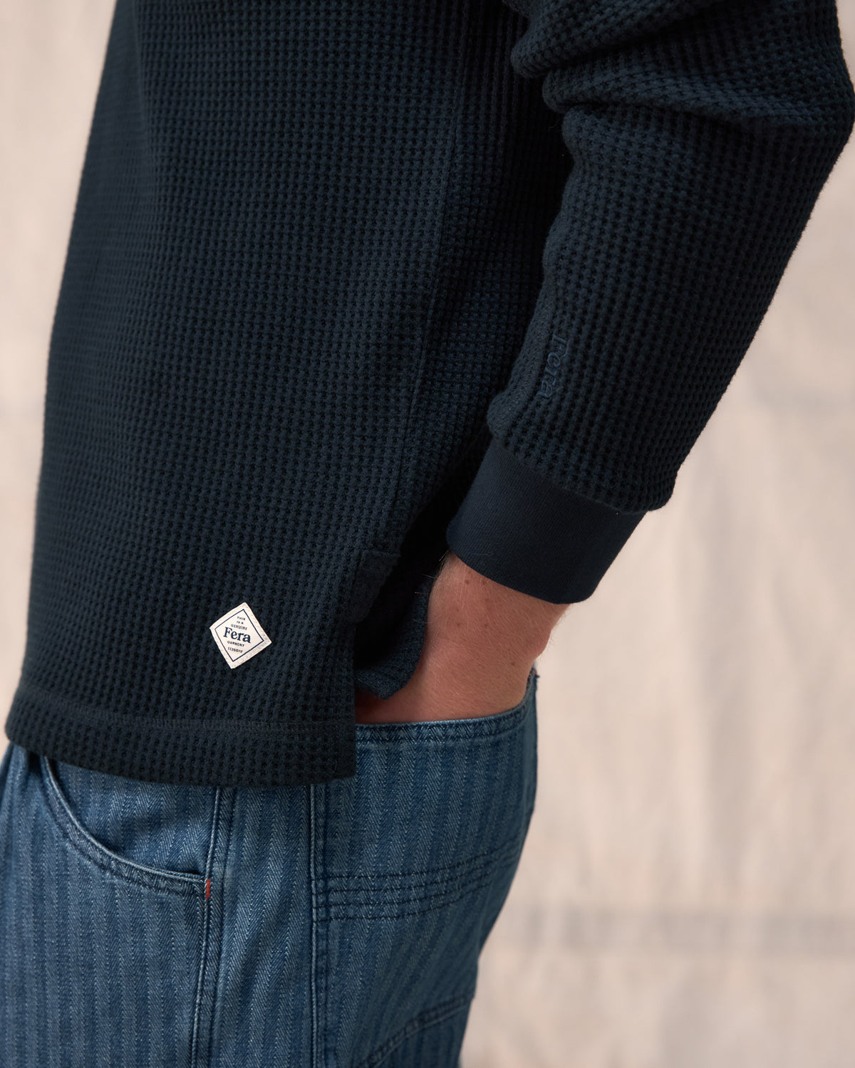 Waffle Long Sleeve - Navy