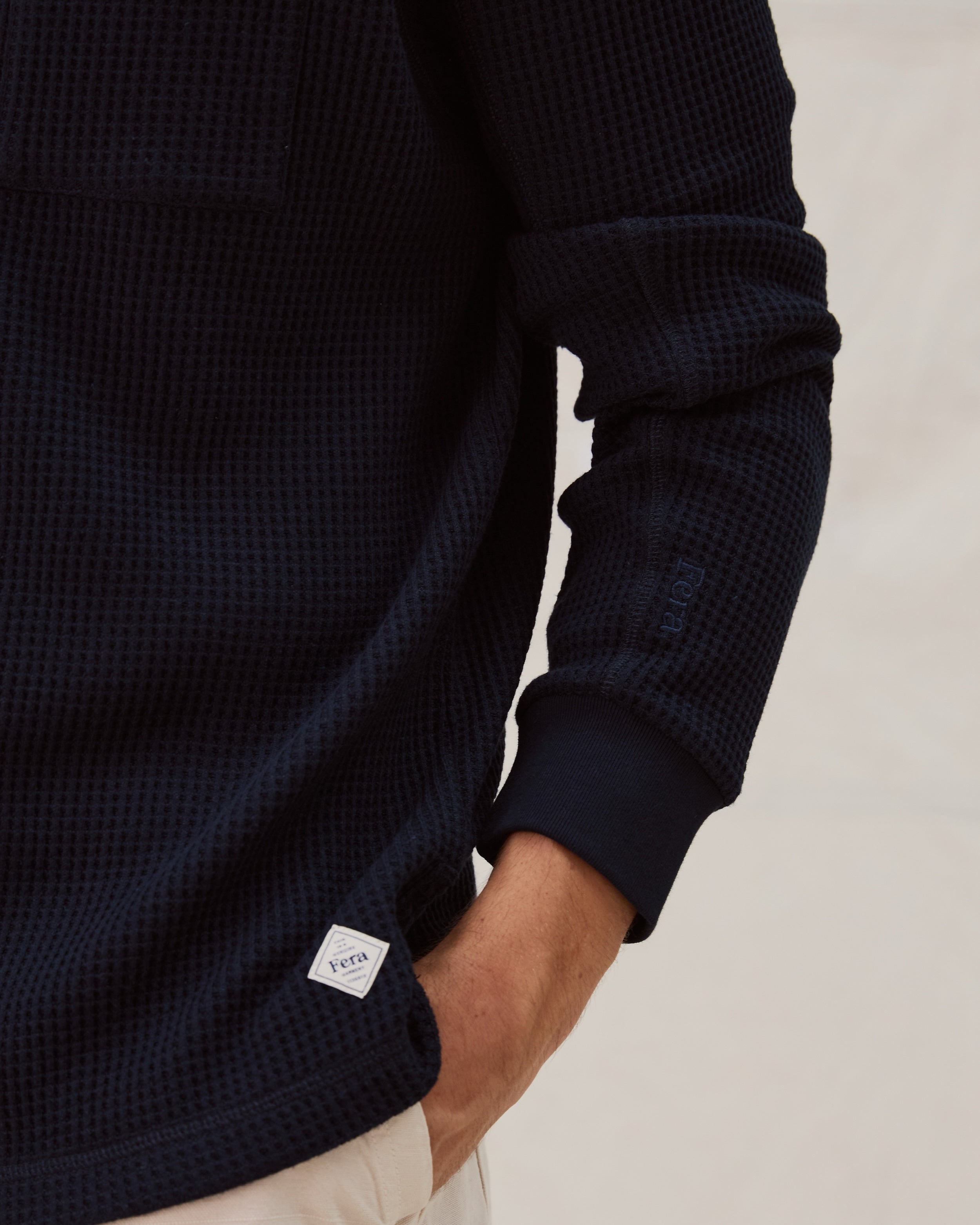 Waffle Long Sleeve - Navy