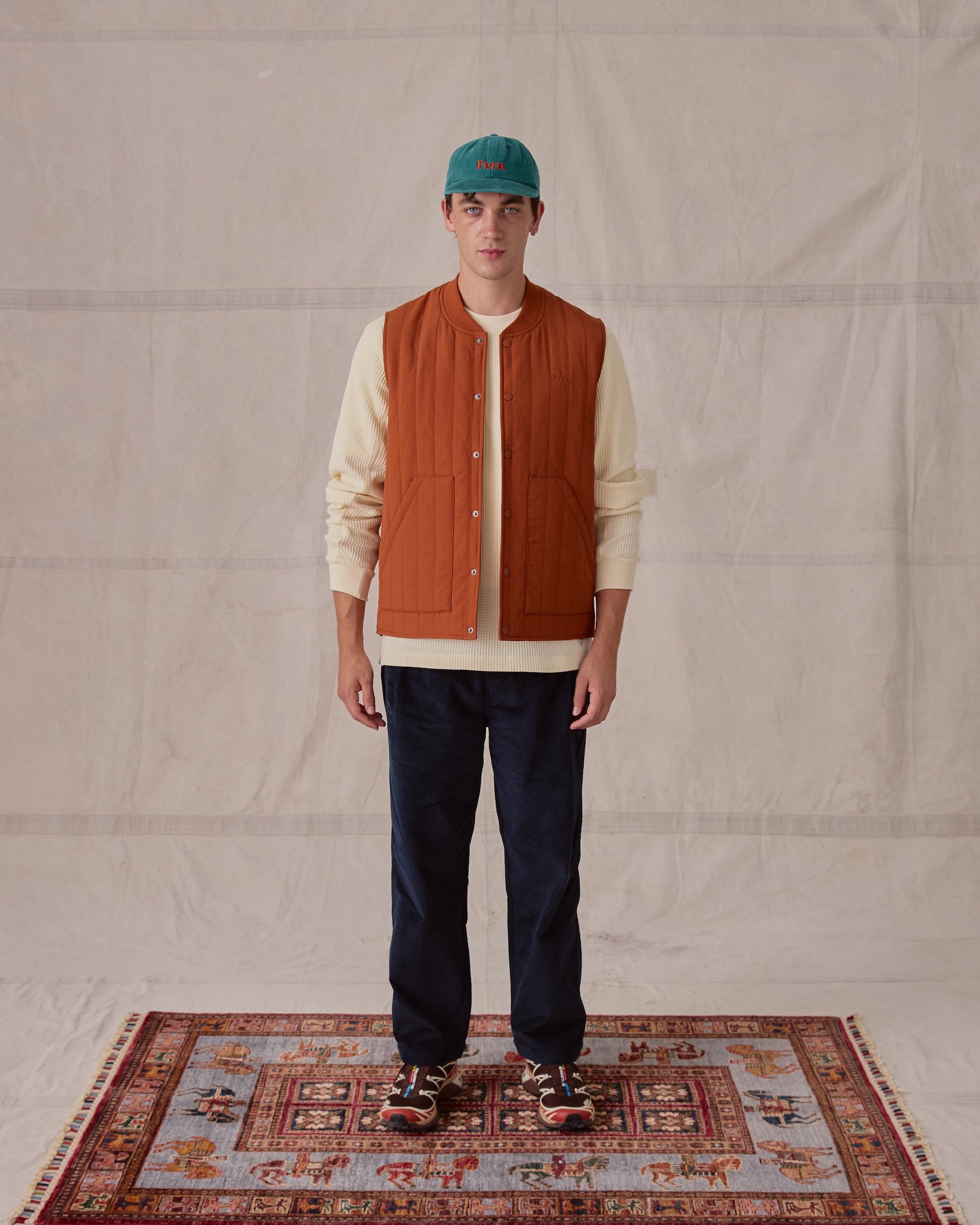 Quilted Gilet - Rust