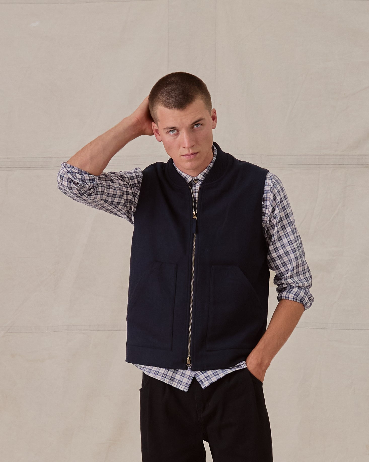 Poacher Gilet - Navy Wool