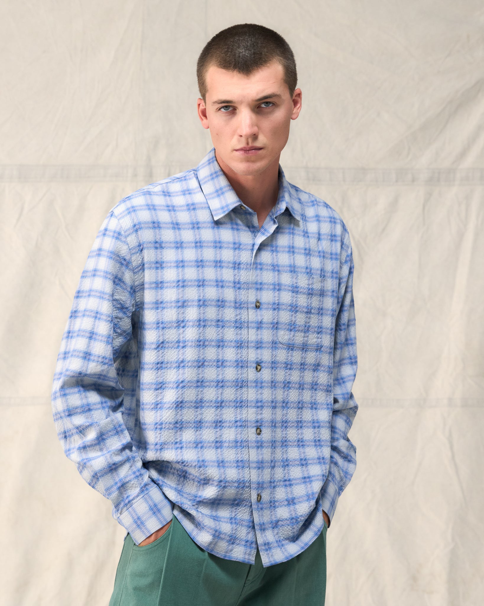 The Fera Avon Shirt in a Blue Check