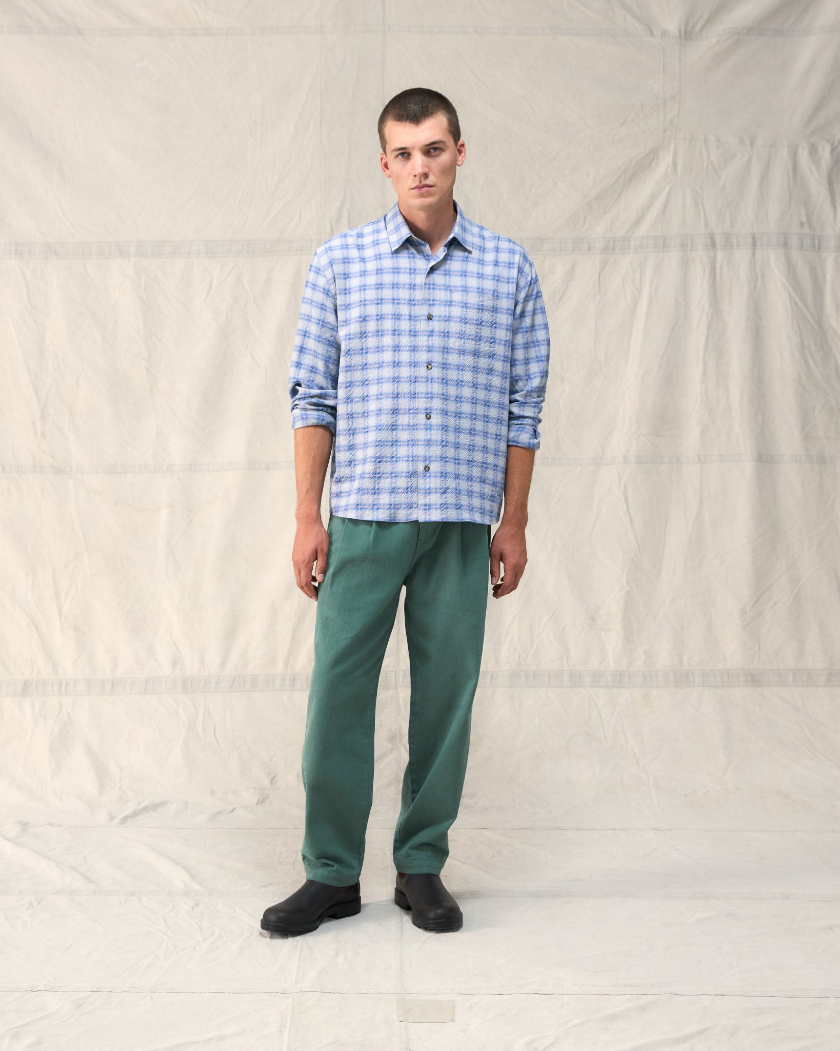 The Fera Avon Shirt in a Blue Check