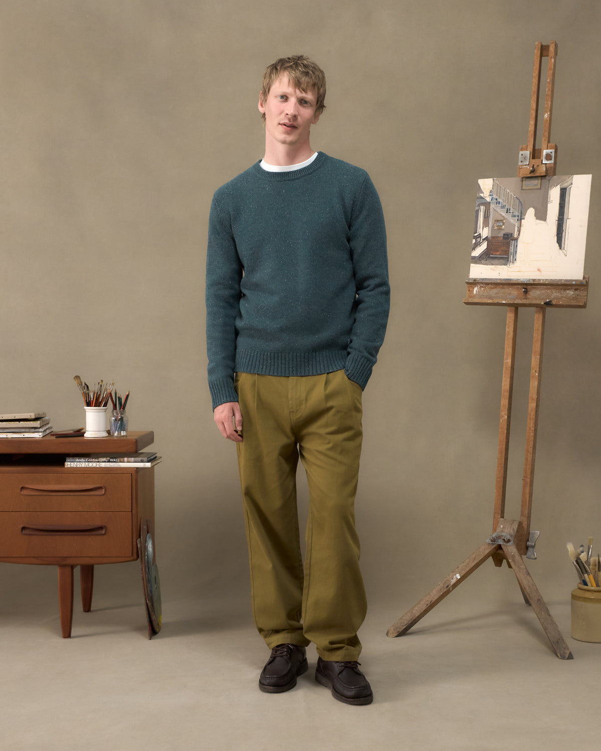 Peewit Knit - Green Donegal