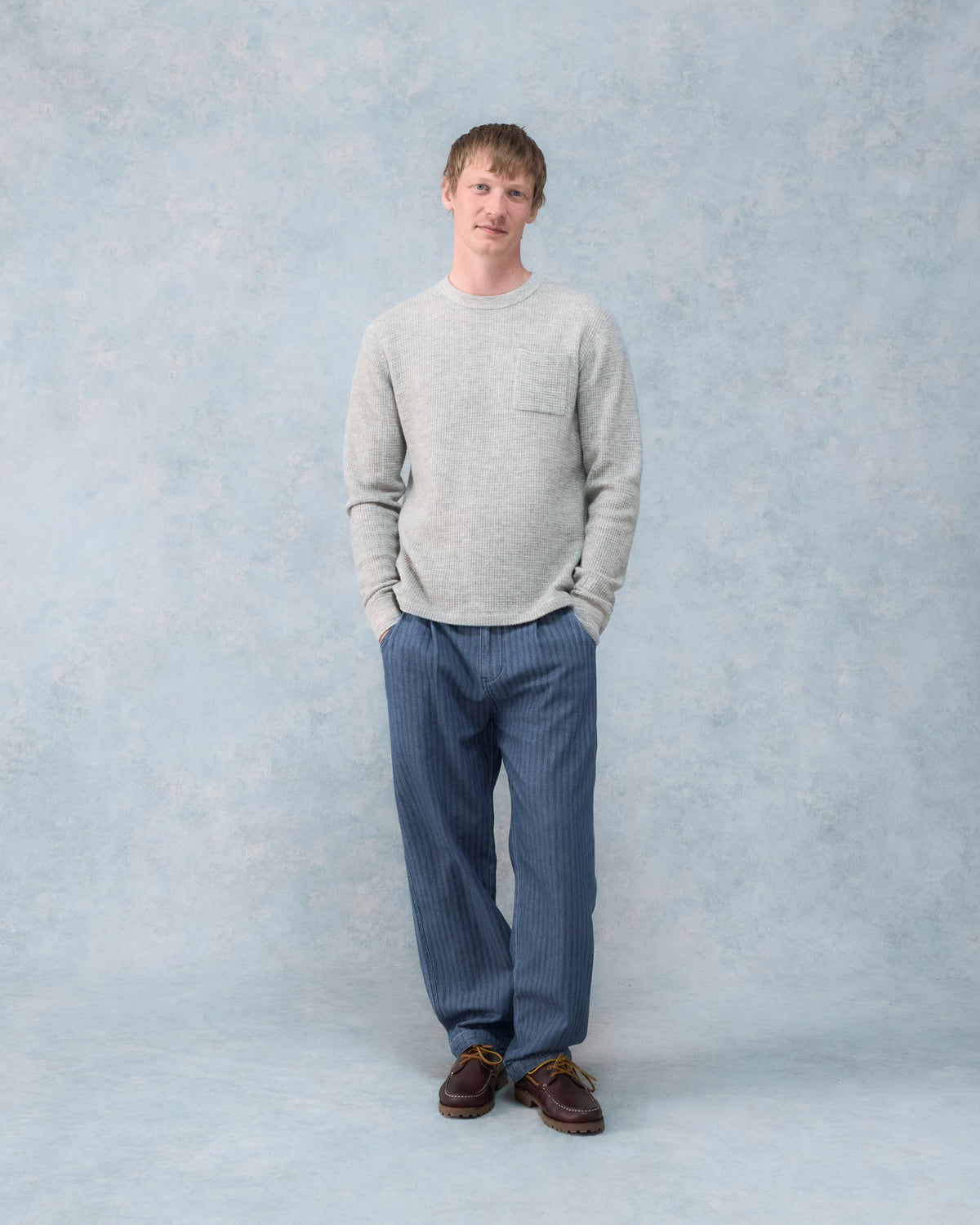 Wool Waffle Long Sleeve - Grey
