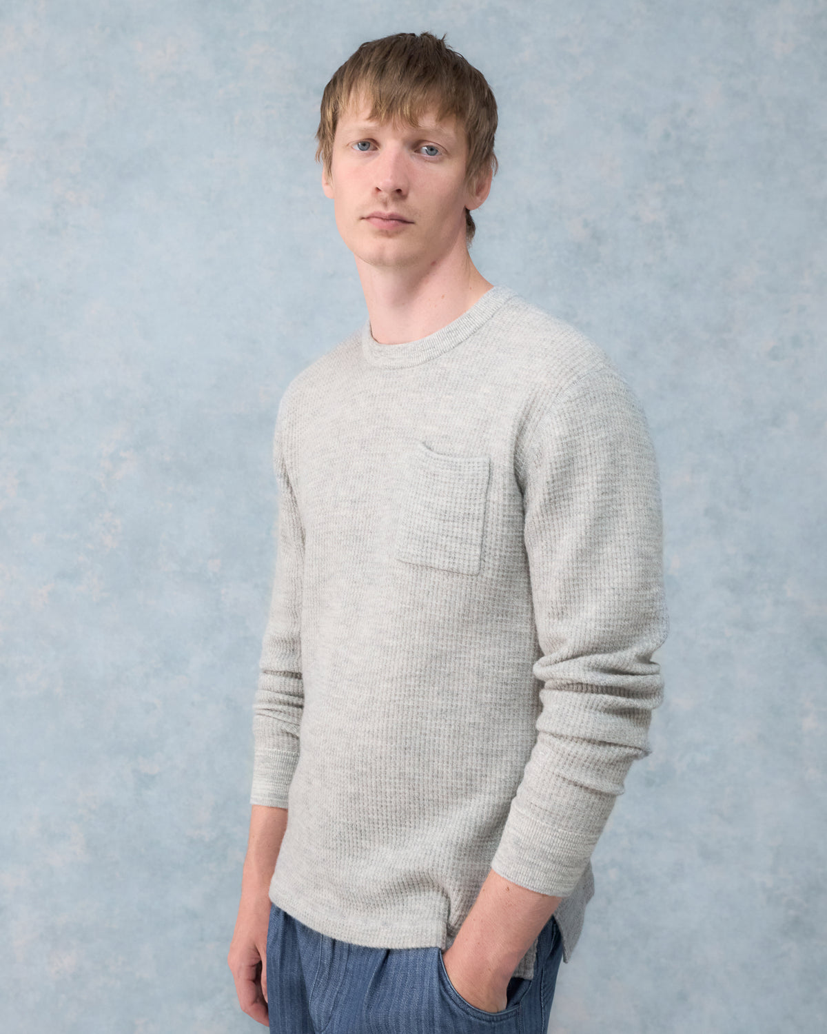 Wool Waffle Long Sleeve - Grey