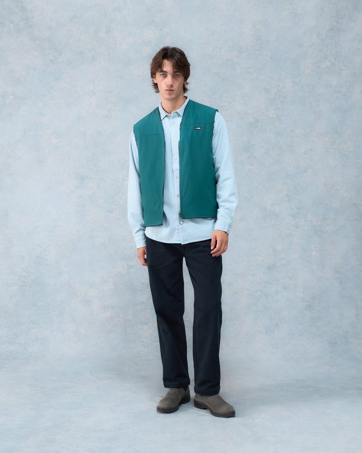 Reversible Sherpa Gilet - Teal