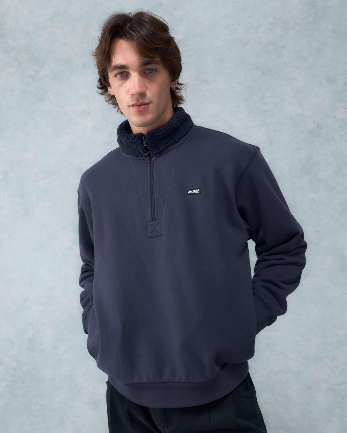 Quarter Zip Fleece Collar - Navy