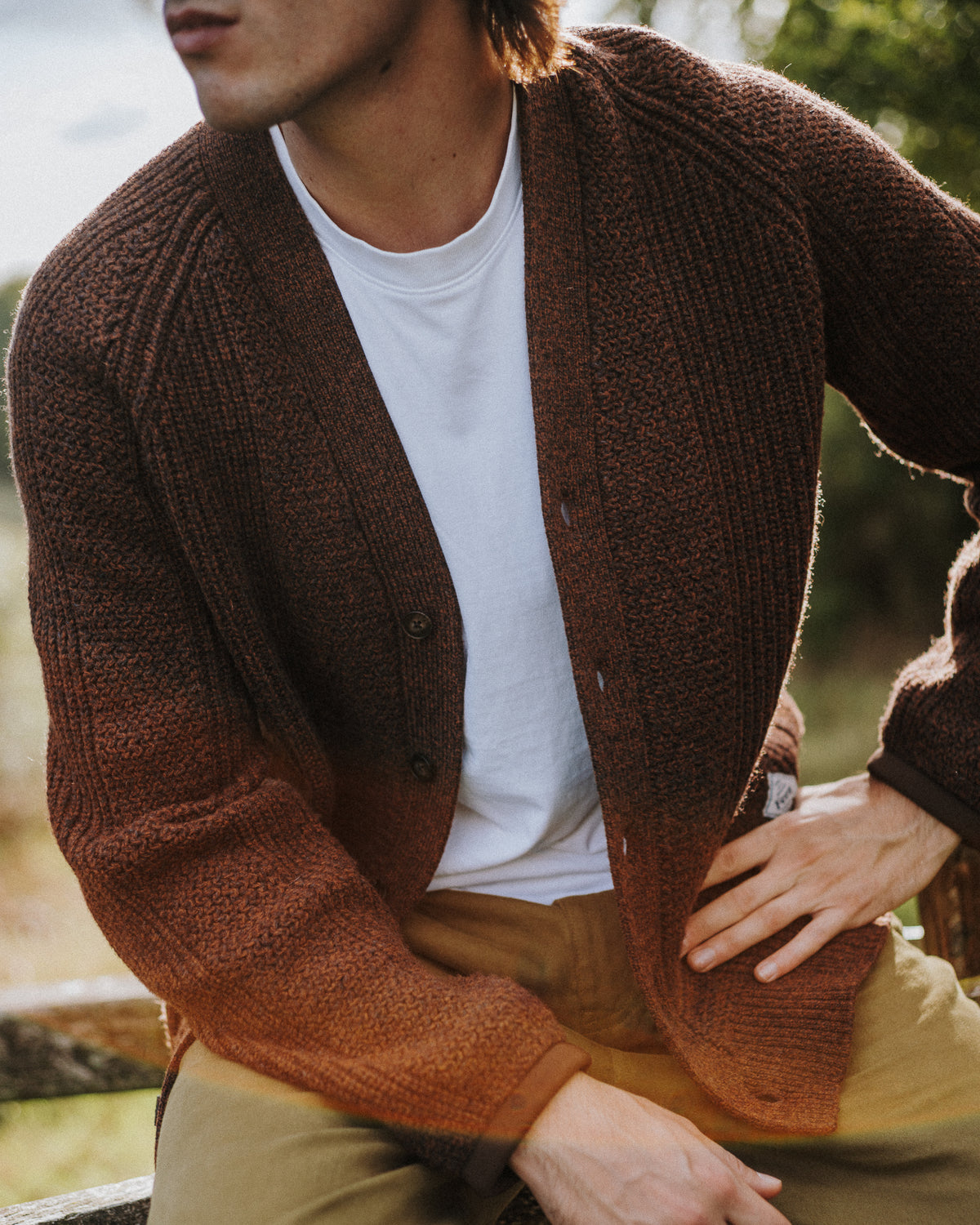 Brigade Cardigan - Brown Marl