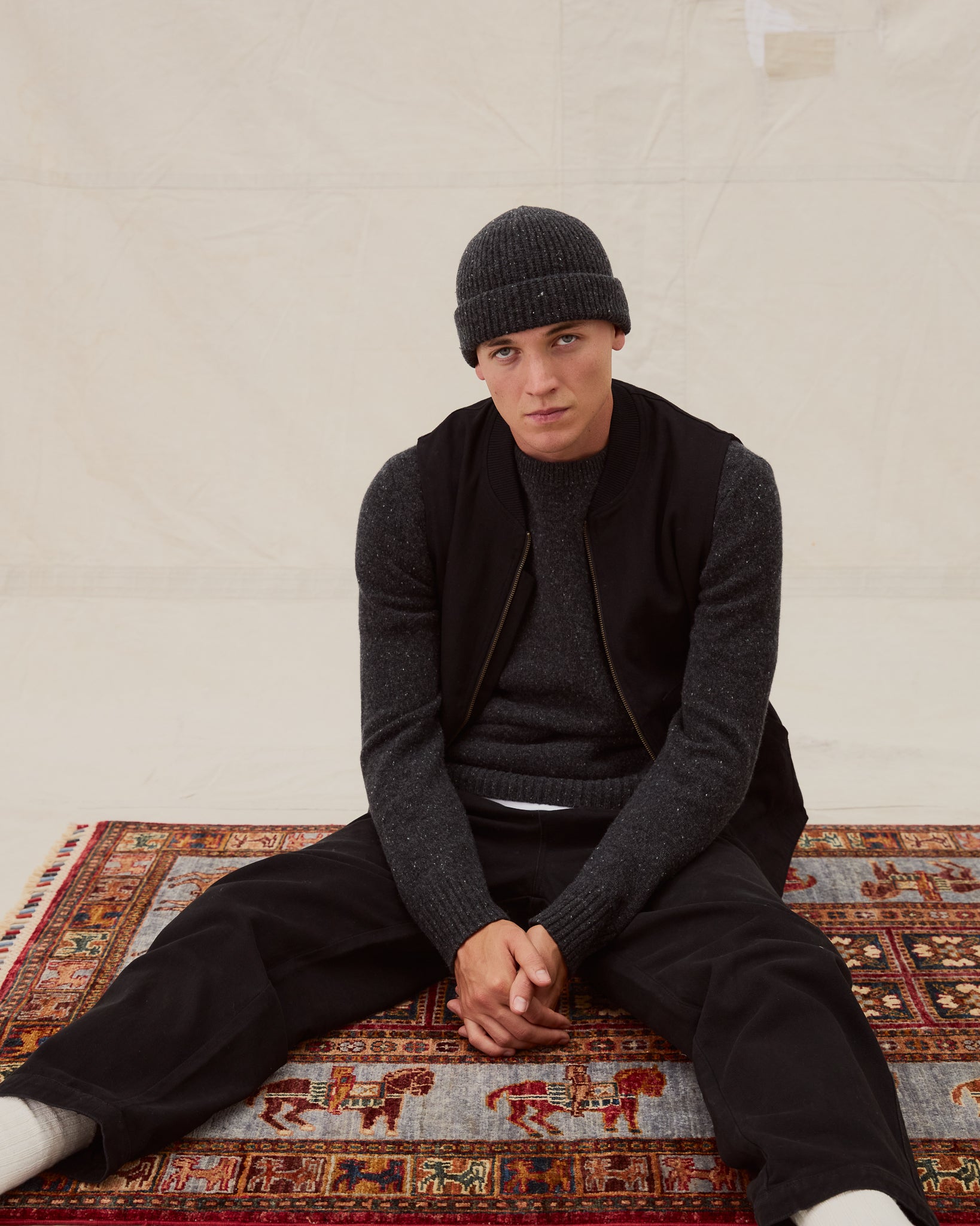 Merino Beanie - Charcoal