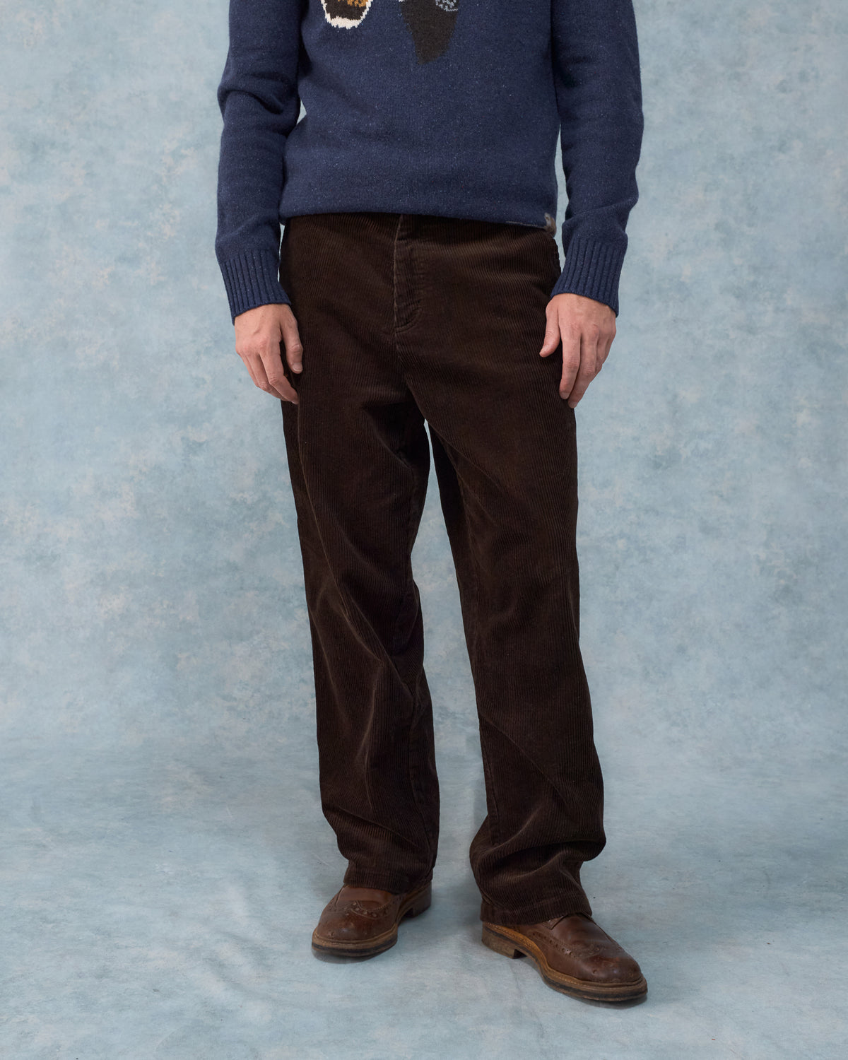 Relaxed Cord Trousers - Brown