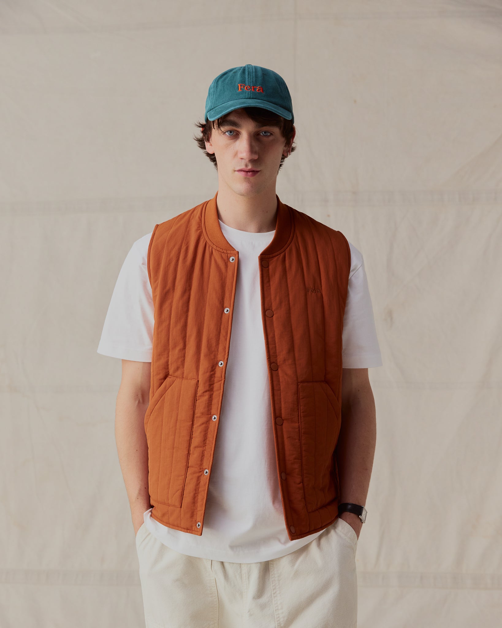 Quilted Gilet - Rust