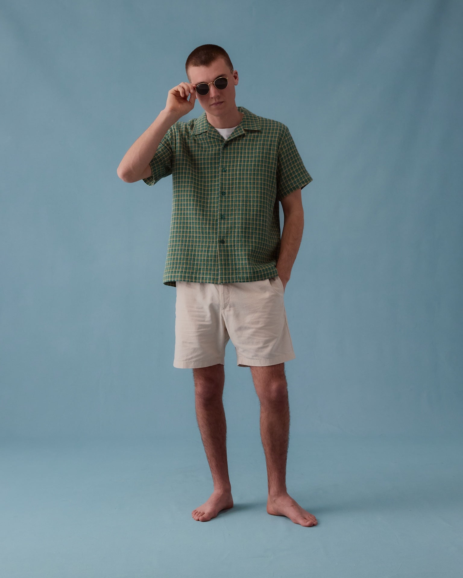 Cuban Collar Shirt - Japanese Weave