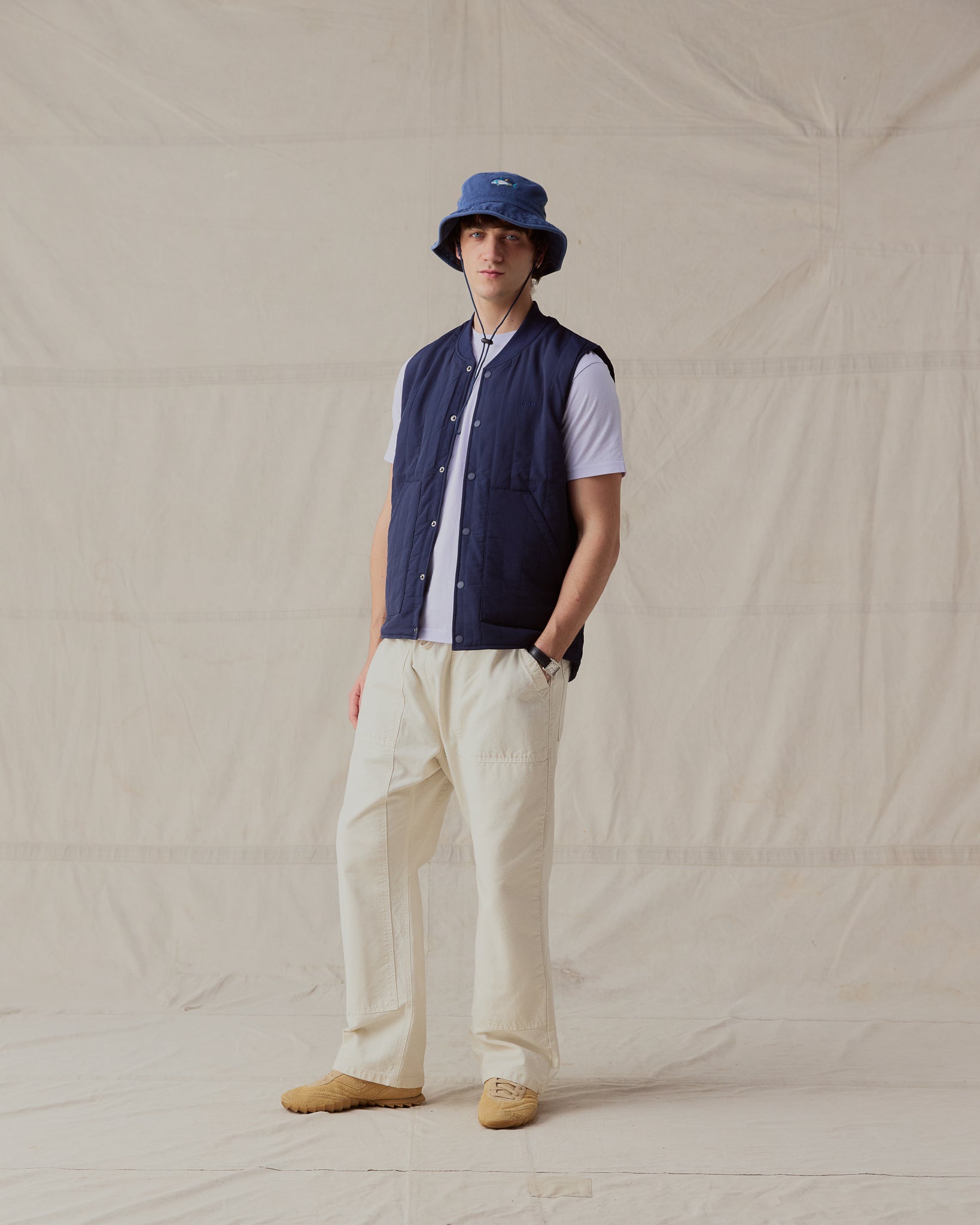 Quilted Gilet - Navy