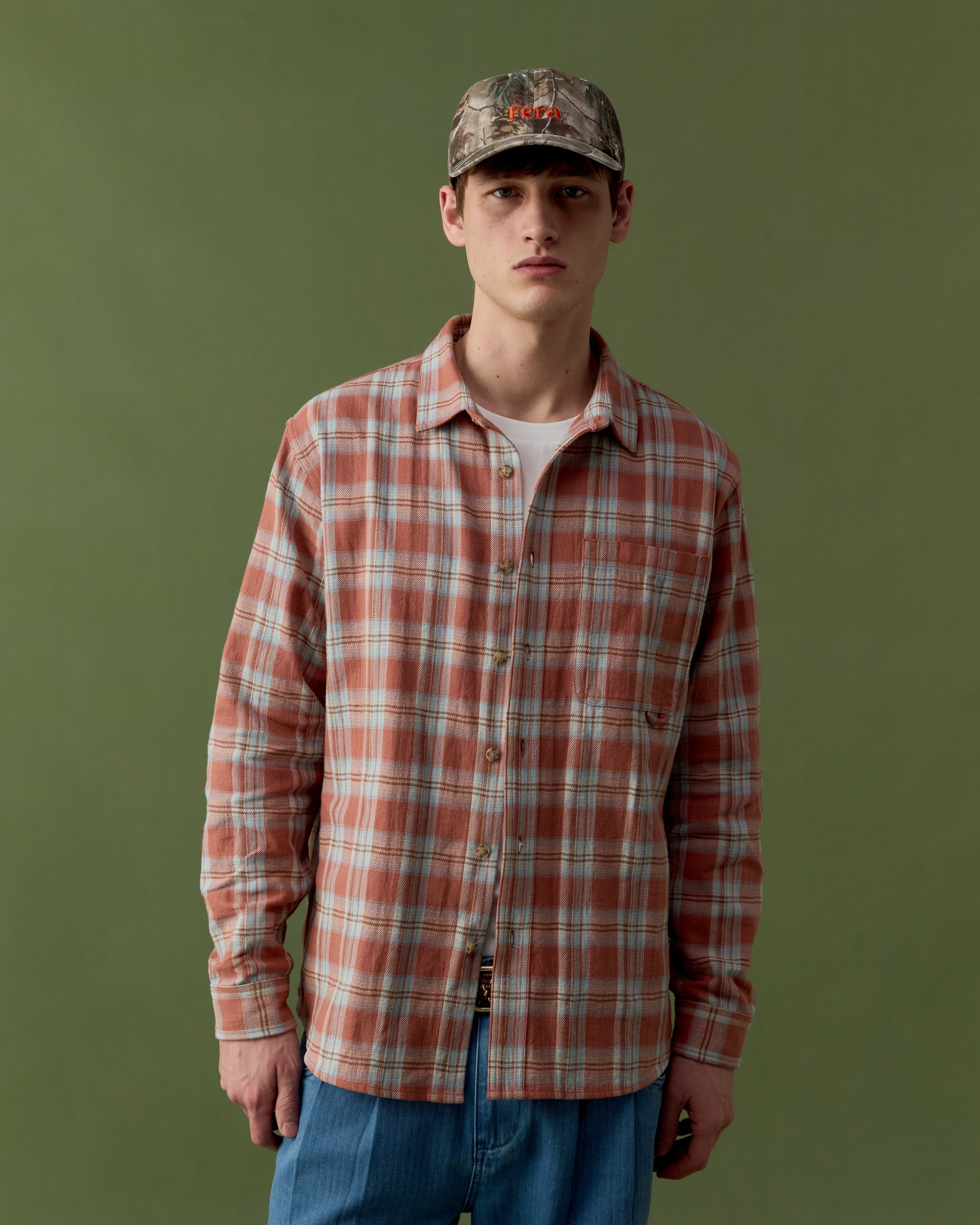 Japanese Flannel Shirt - Dusty Pink