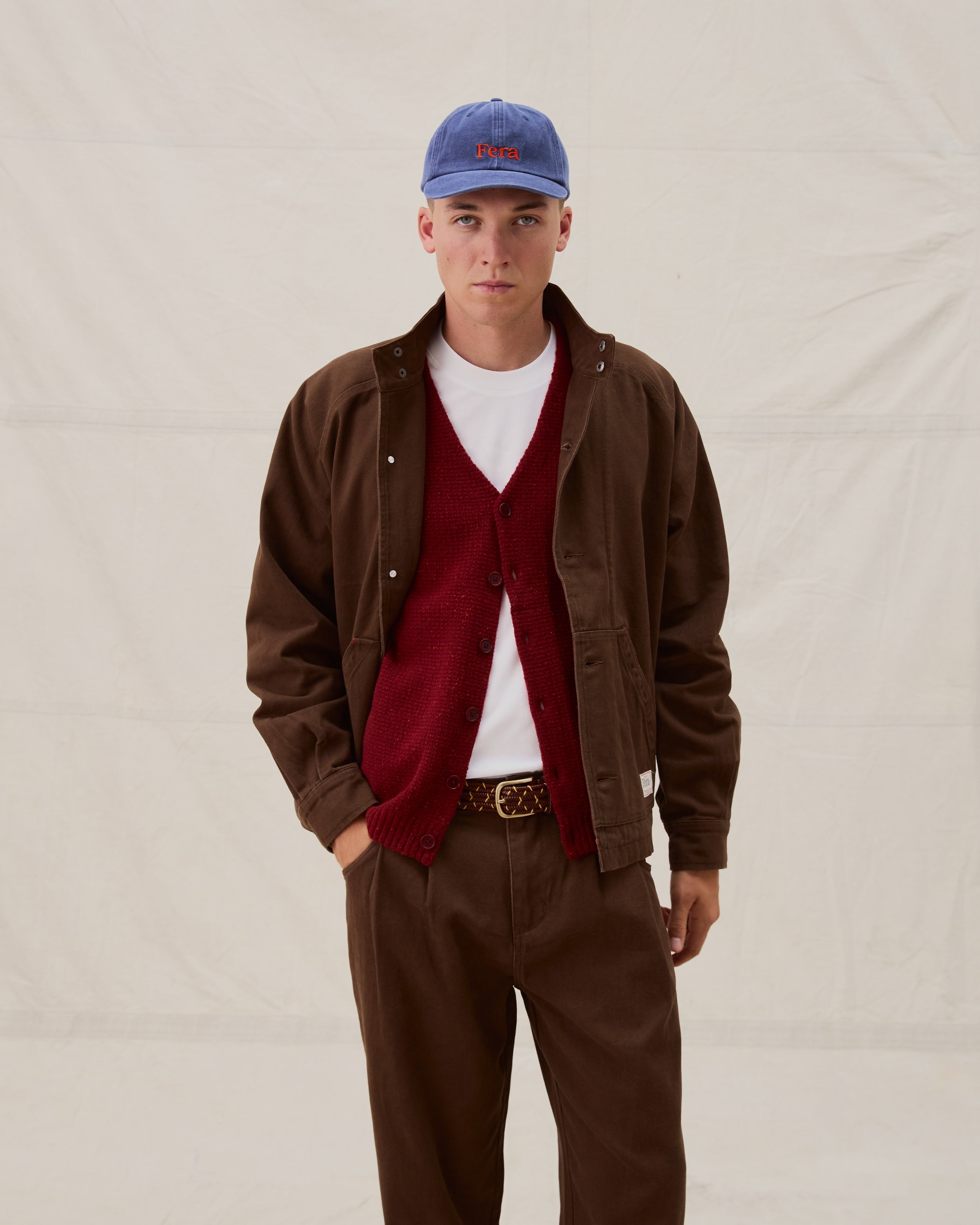 Low Collar Jacket - Brown