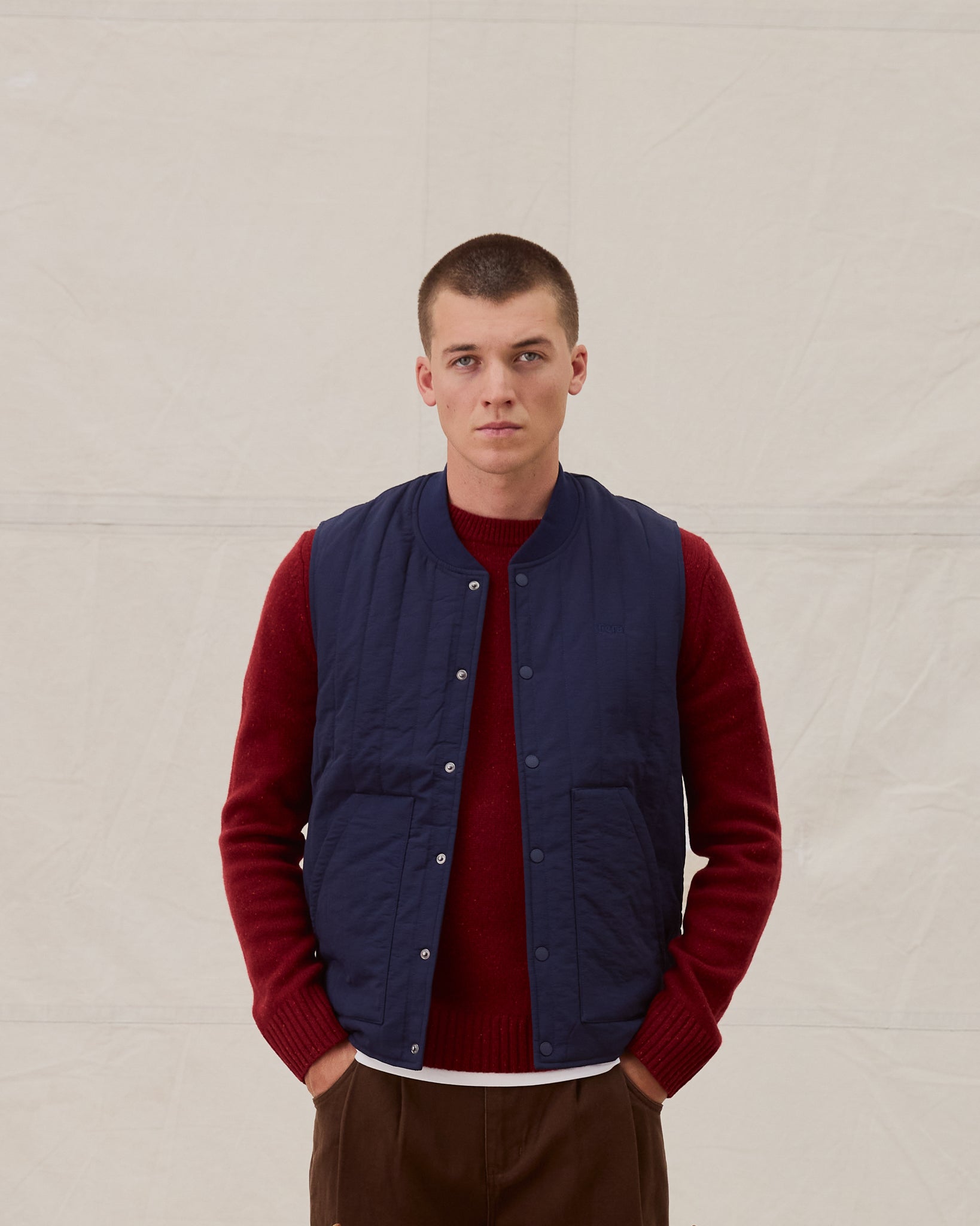 Quilted Gilet - Navy