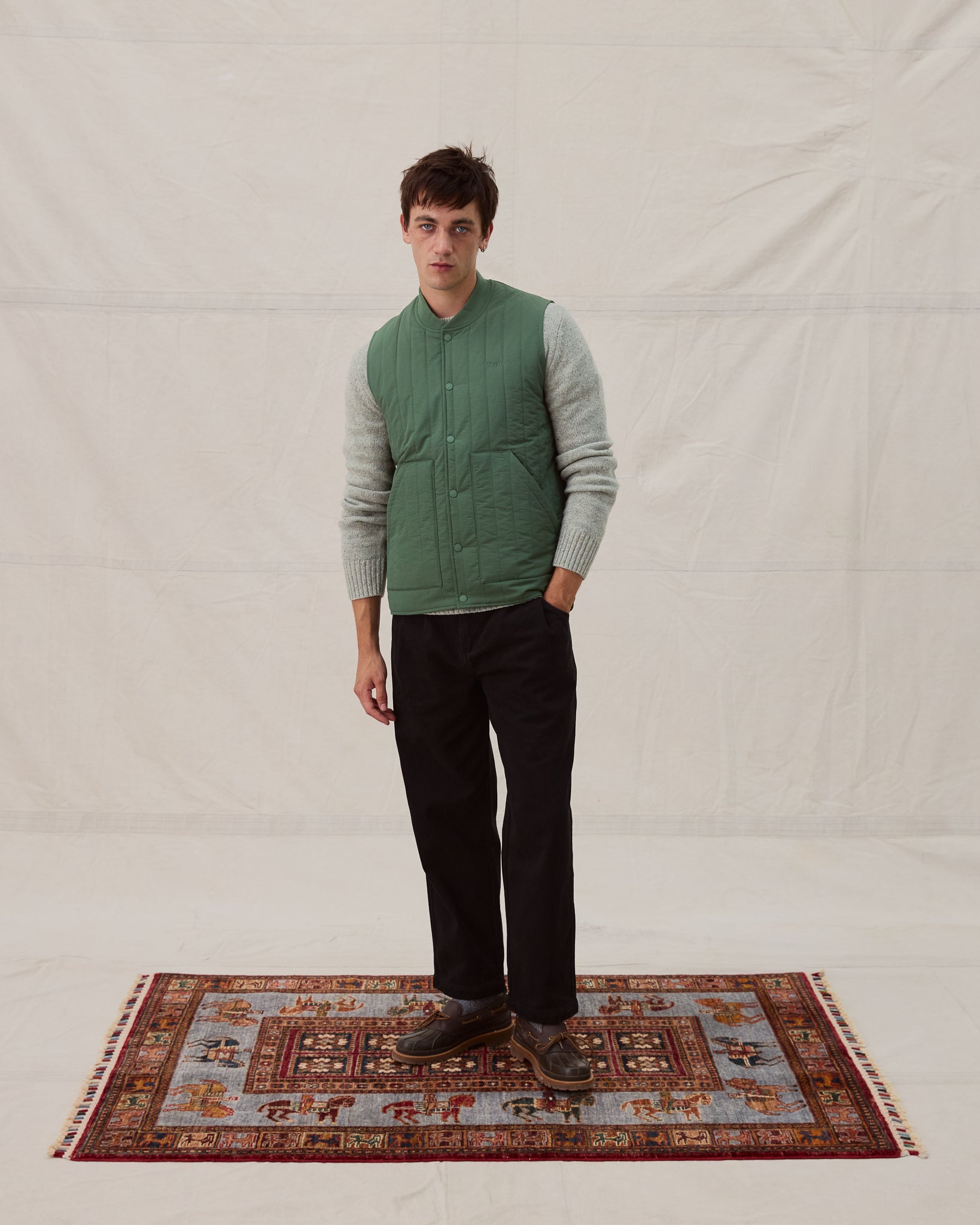 Quilted Gilet - Green FERROW Fuwamoko Gilet Dress