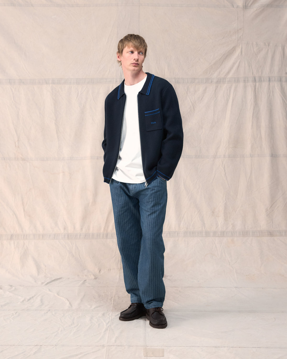 Paramount Zip Cardigan - Navy