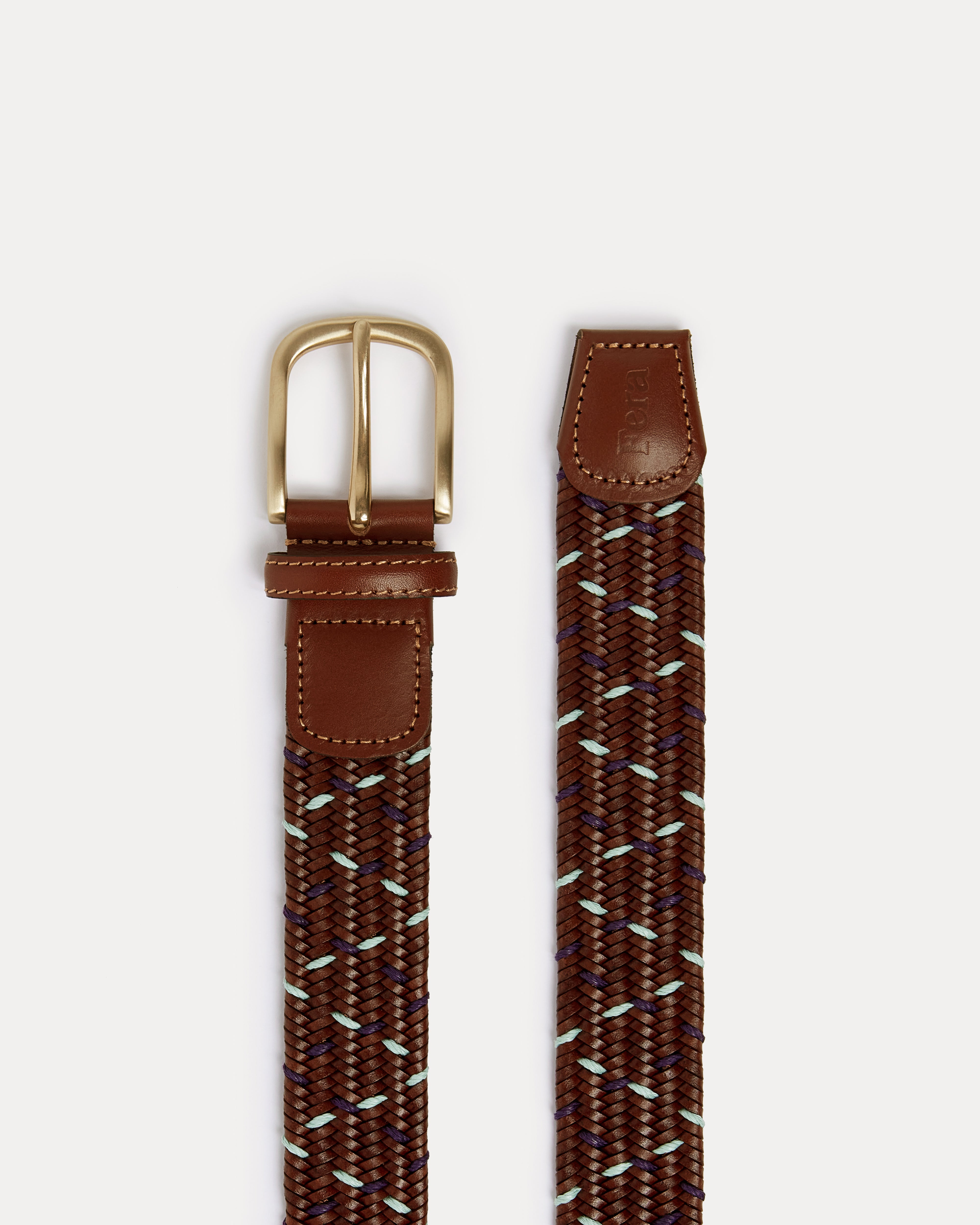 Plaited Belt - Blue & Purple