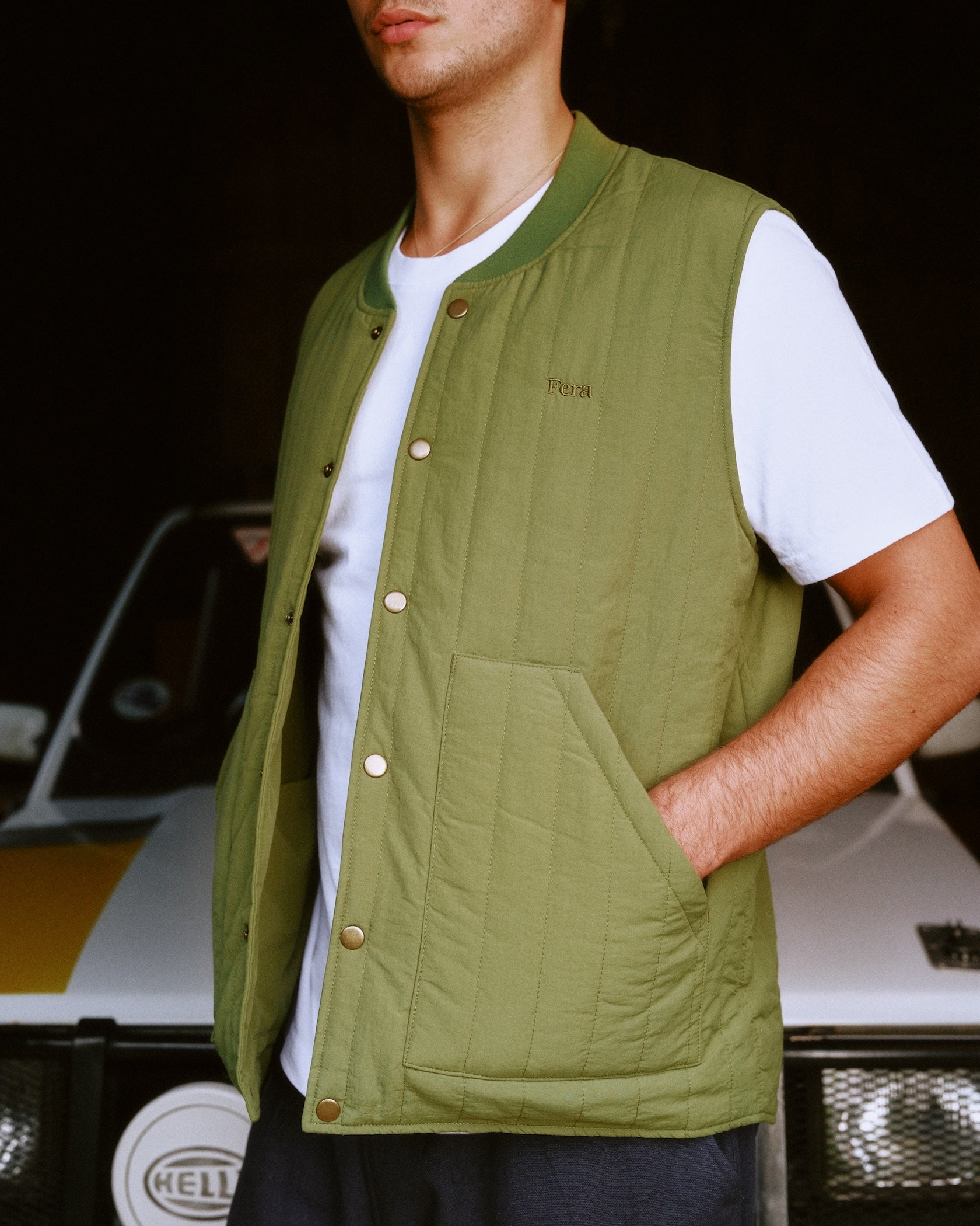 Quilted Gilet - Green - Fera