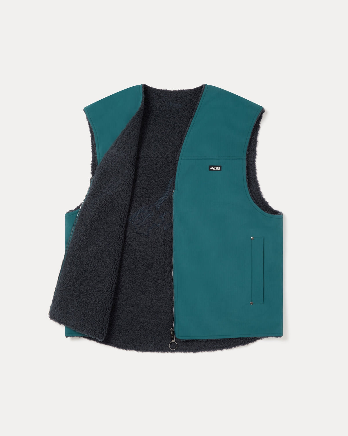 Reversible Sherpa Gilet - Teal