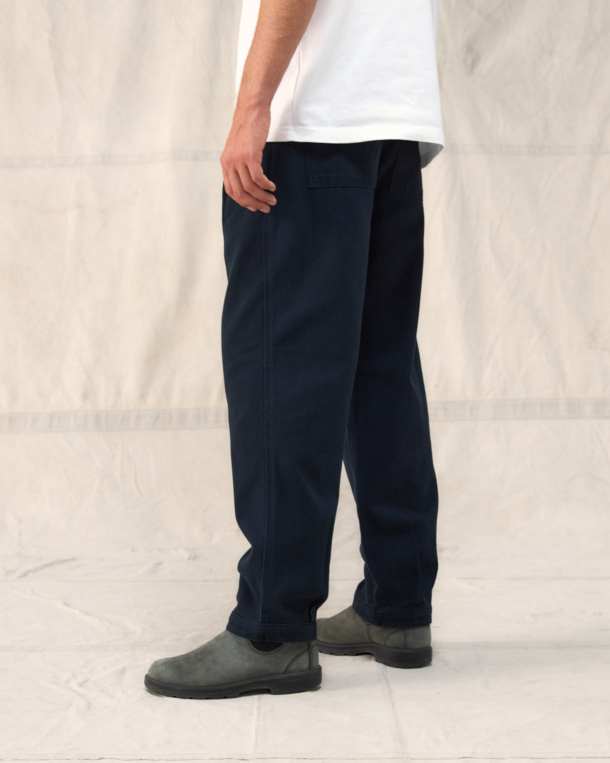 The Fera Uniform Trouser in Navy Cotton