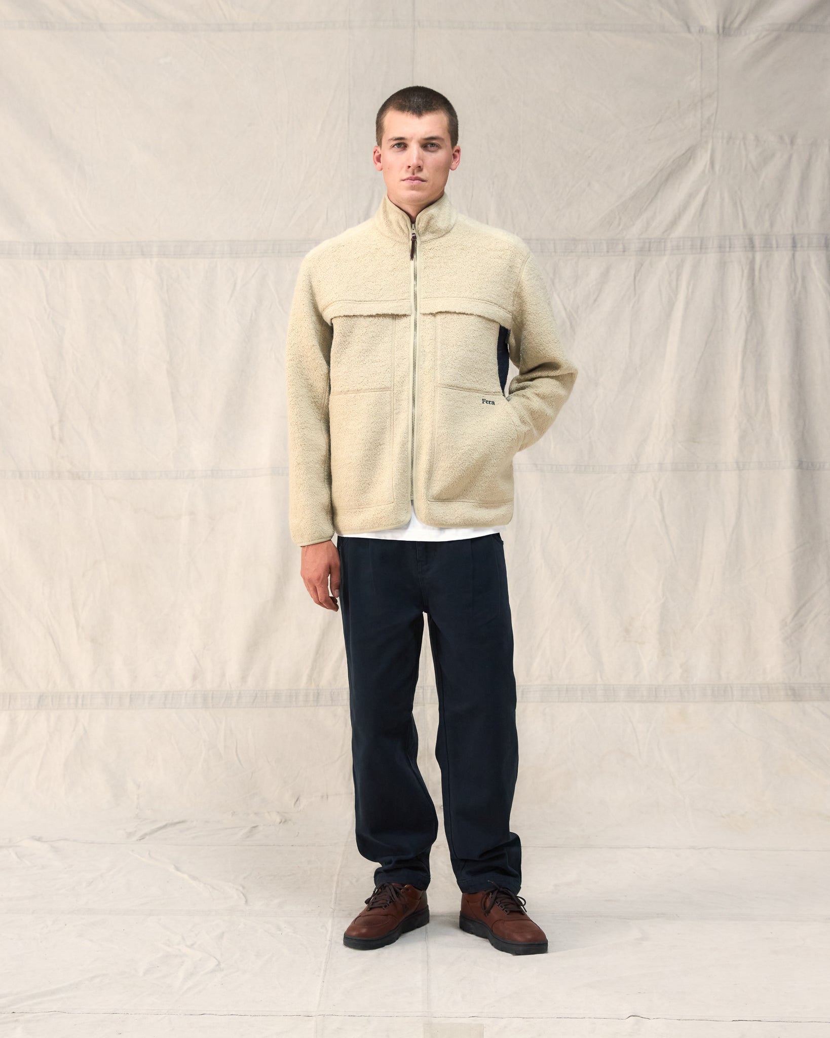The Fera Uniform Trouser in Navy Cotton
