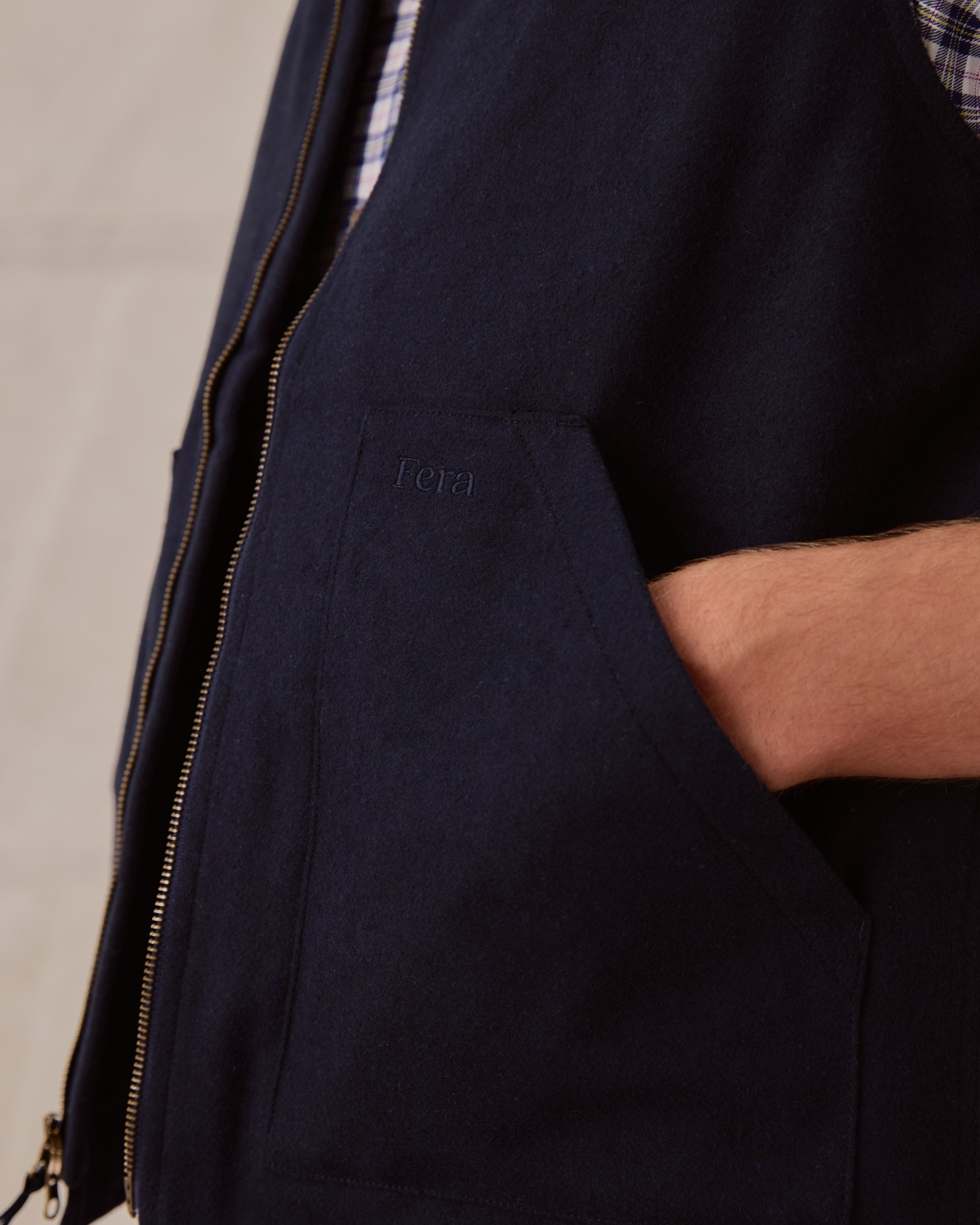Poacher Gilet - Navy Wool