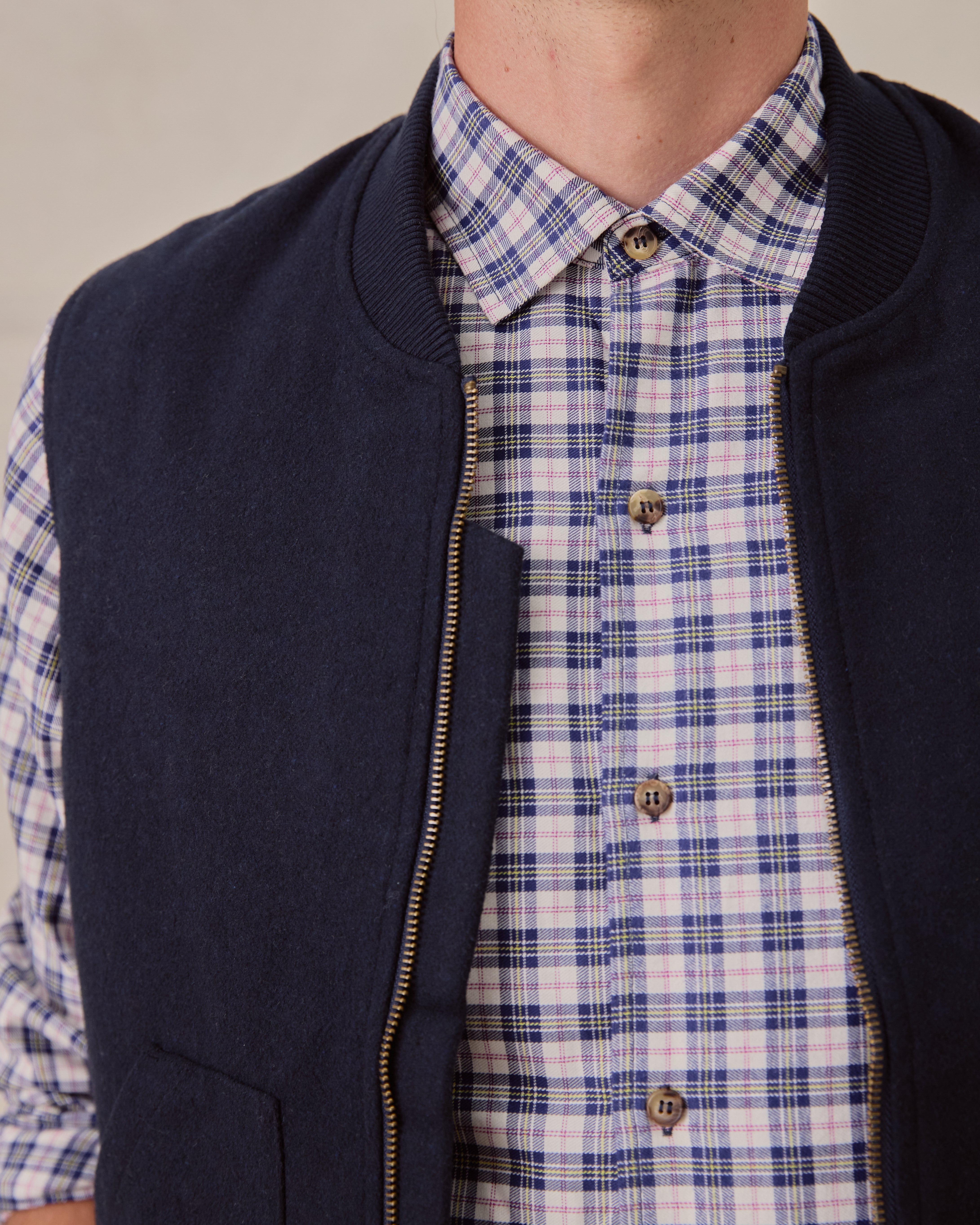 Poacher Gilet - Navy Wool